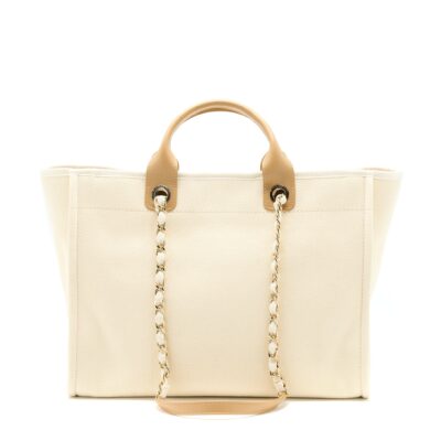 Alternative view of CHANEL DEAUVILLE PEARL TOTE CANVAS GHW