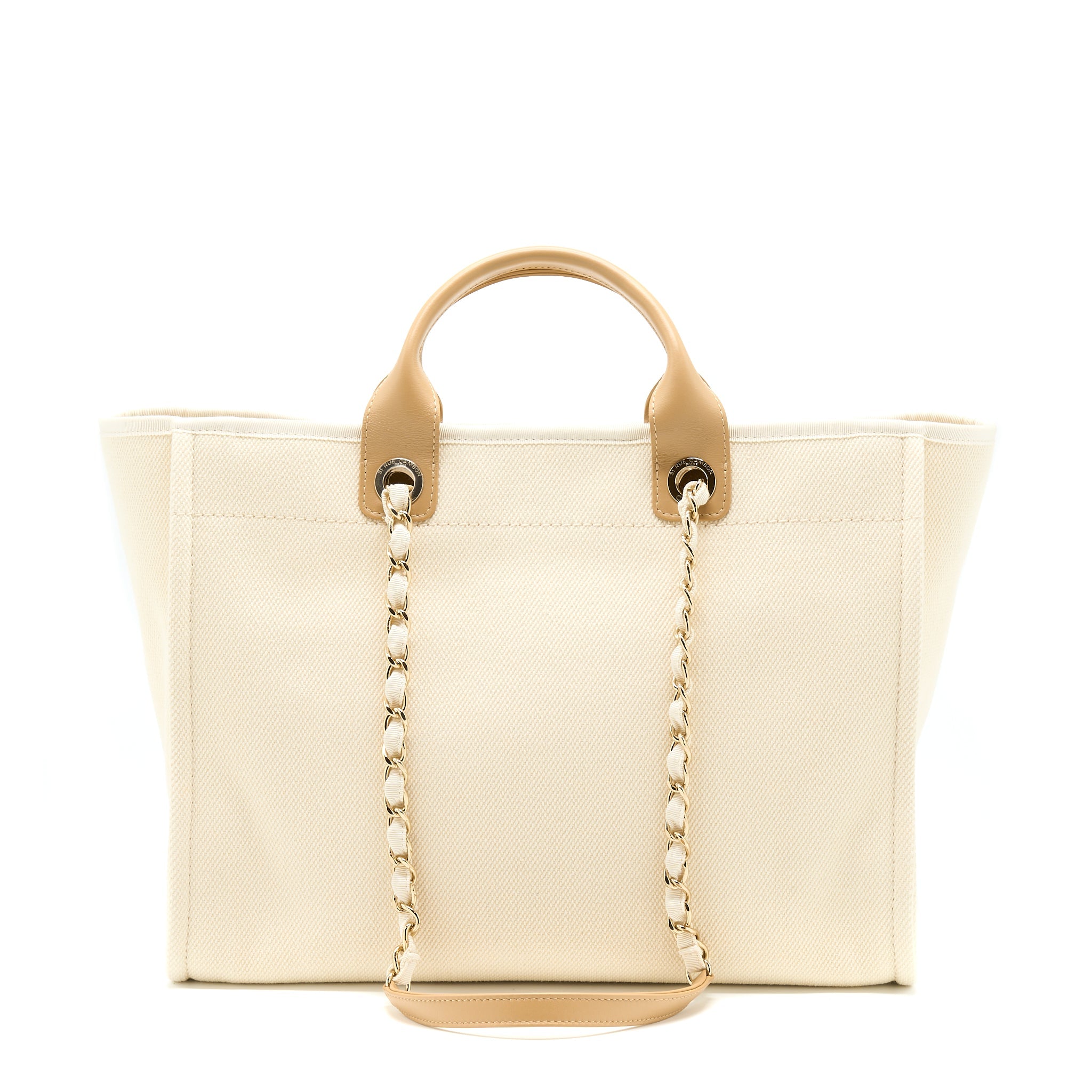 CHANEL DEAUVILLE PEARL TOTE CANVAS GHW - Image 2