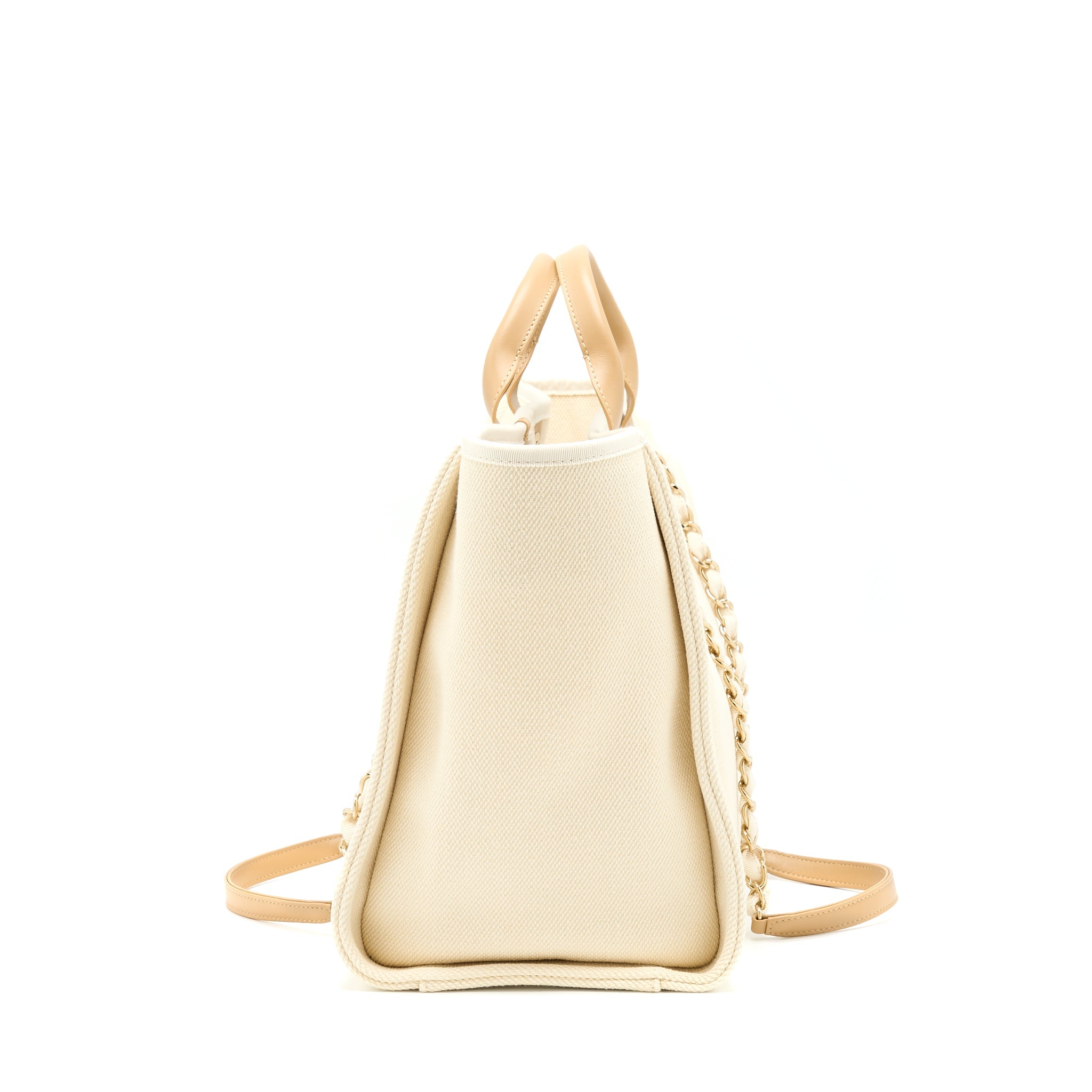 CHANEL DEAUVILLE PEARL TOTE CANVAS GHW - Image 3
