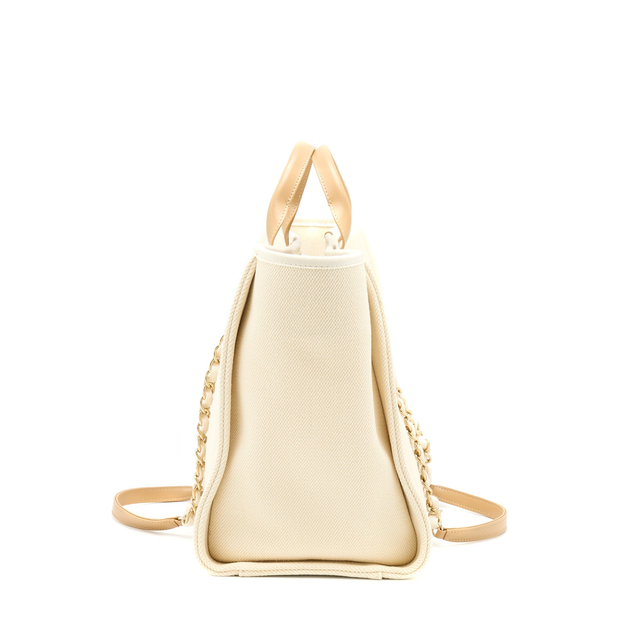 CHANEL DEAUVILLE PEARL TOTE CANVAS GHW - Image 4