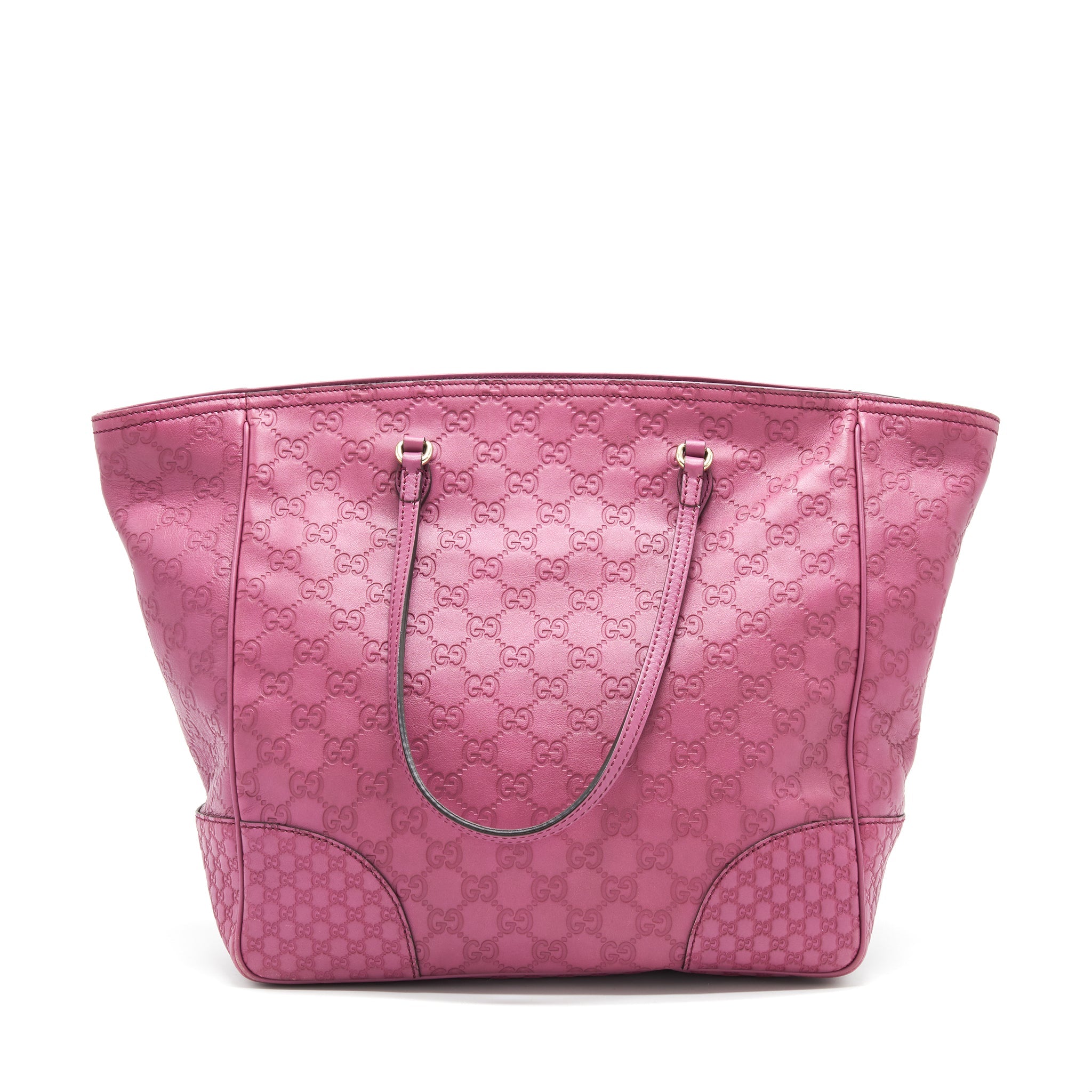 GUCCI LEATHER SHOPPING TOTE BAG RASPBERRY PINK - Image 2
