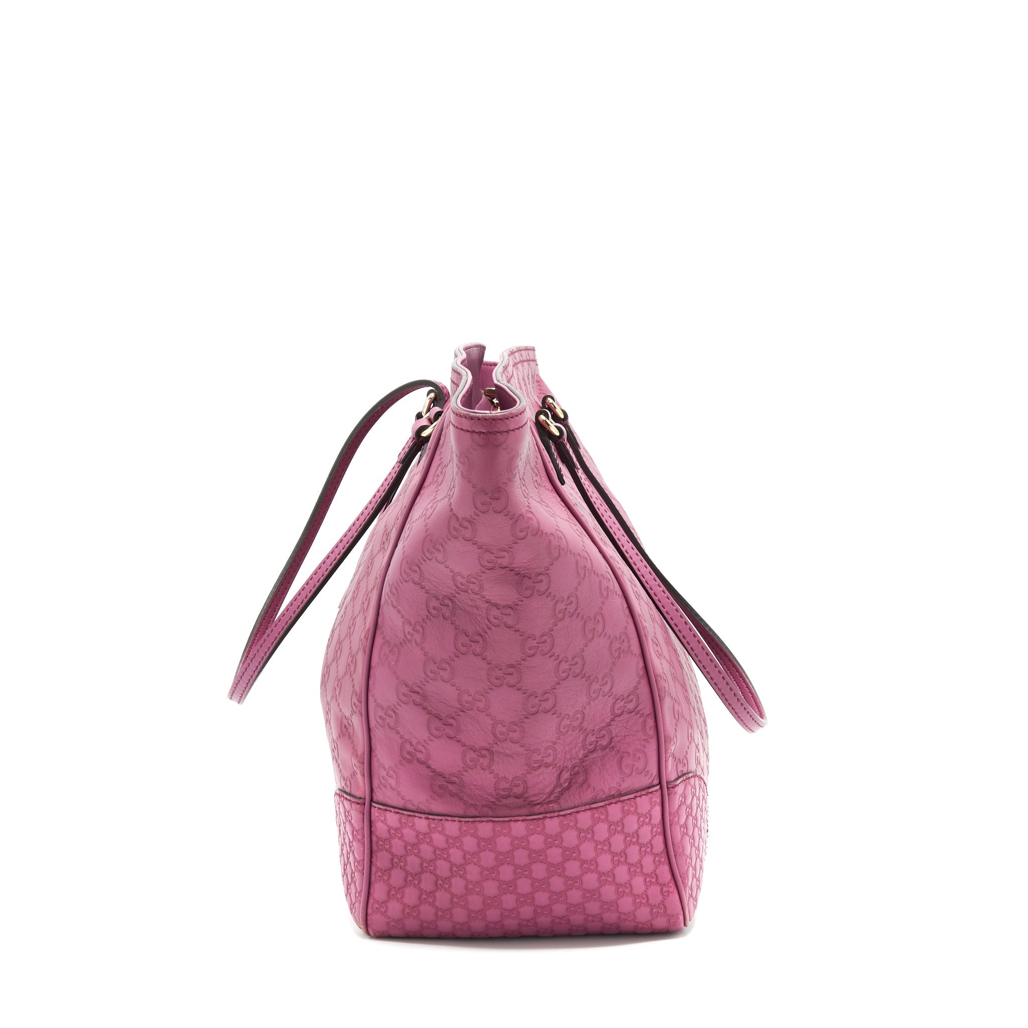 GUCCI LEATHER SHOPPING TOTE BAG RASPBERRY PINK - Image 3