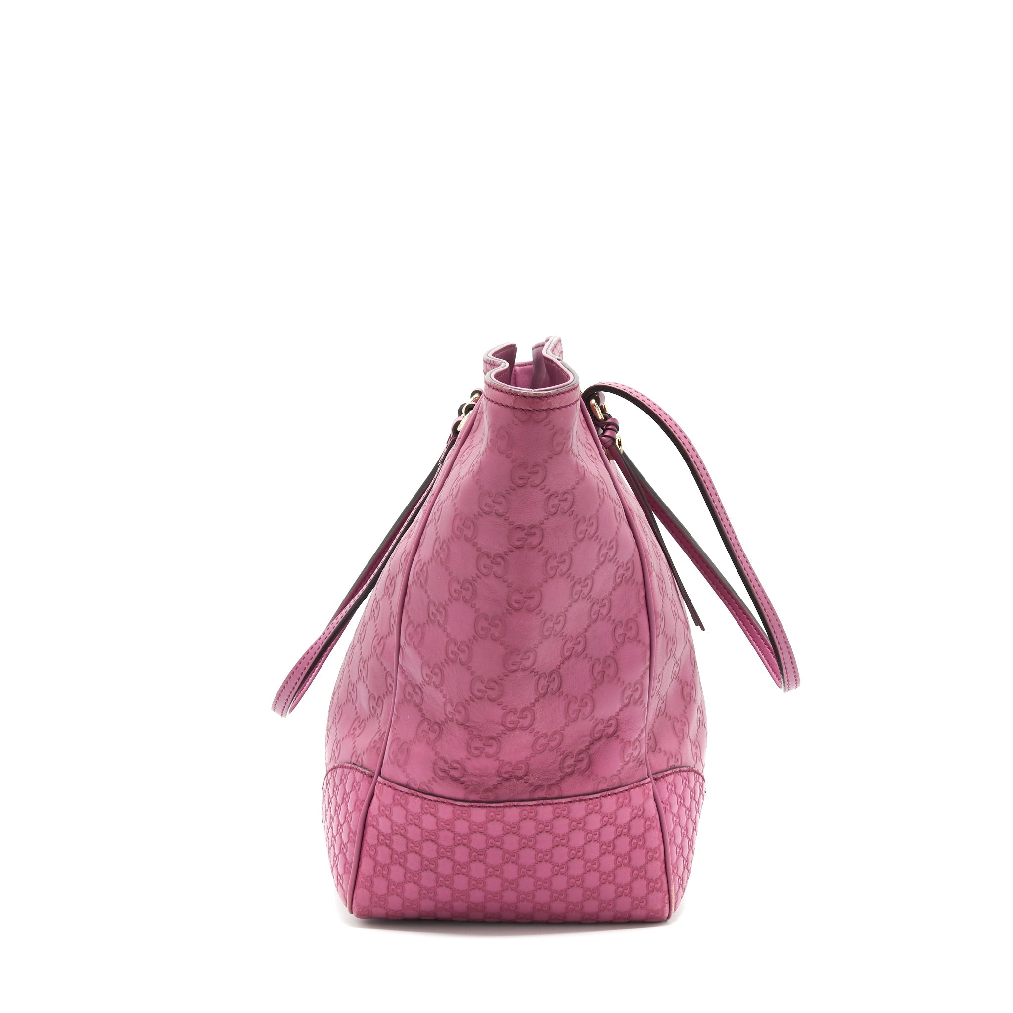 GUCCI LEATHER SHOPPING TOTE BAG RASPBERRY PINK - Image 4