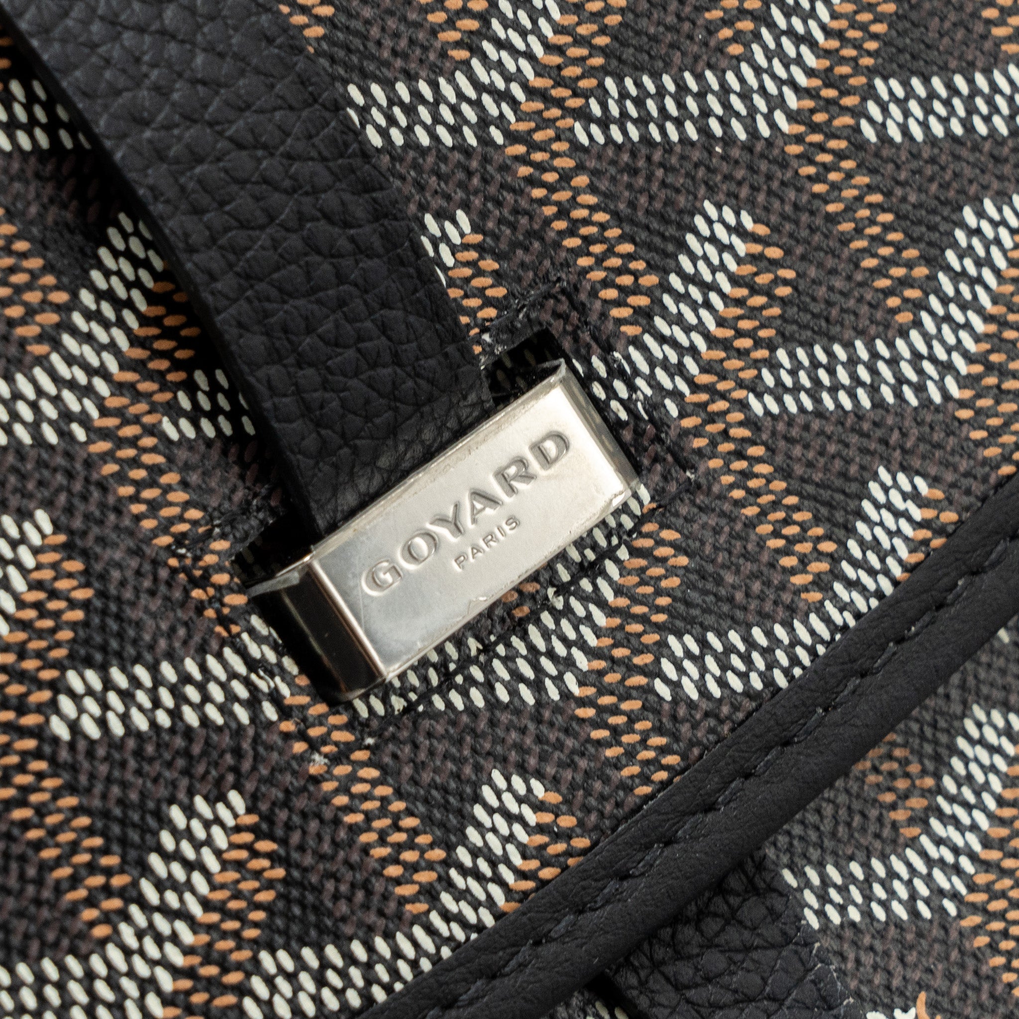 GOYARD MESSENGER BAG CALFSKIN/GOYARDINE CANVAS BLACK SHW - Image 9