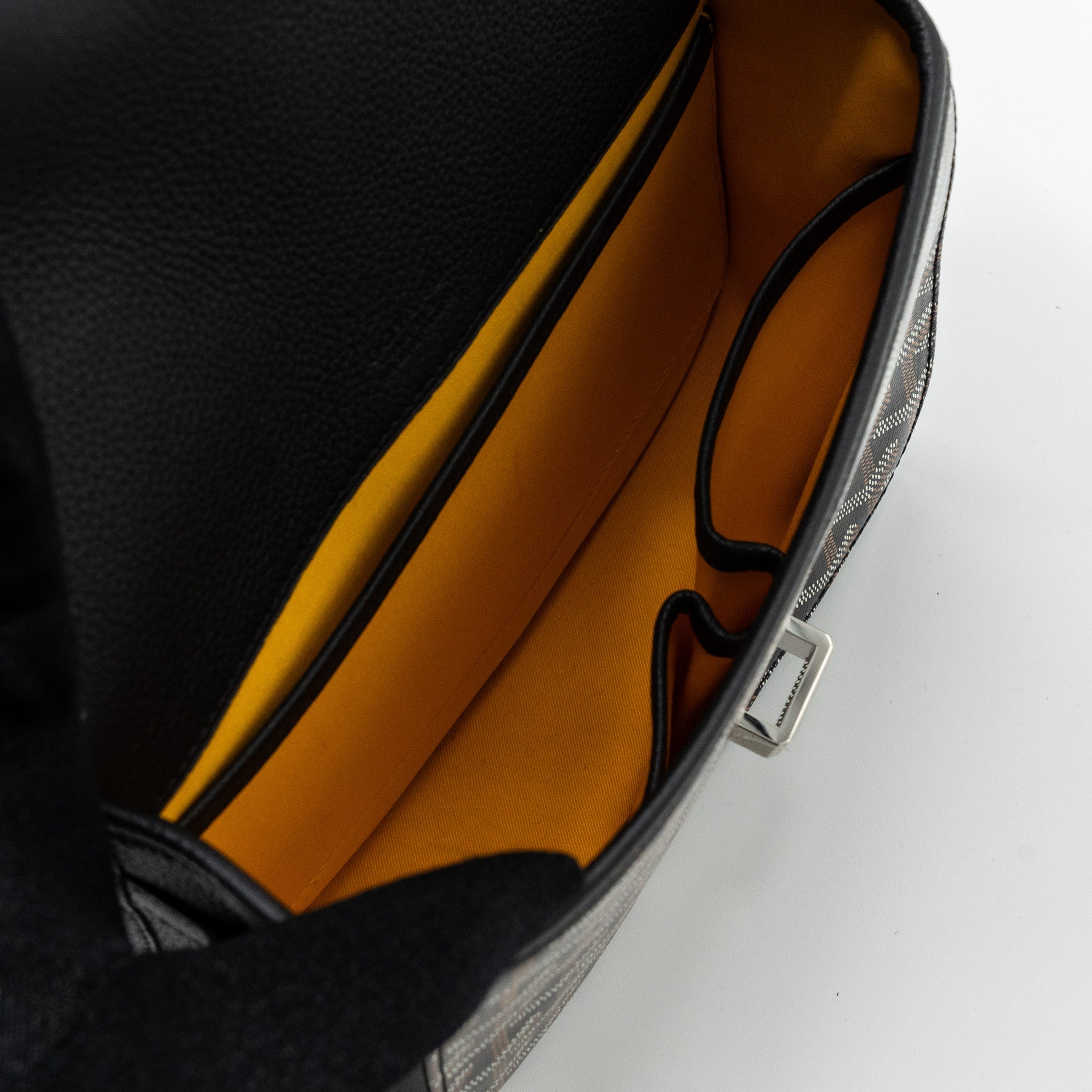 GOYARD MESSENGER BAG CALFSKIN/GOYARDINE CANVAS BLACK SHW - Image 12