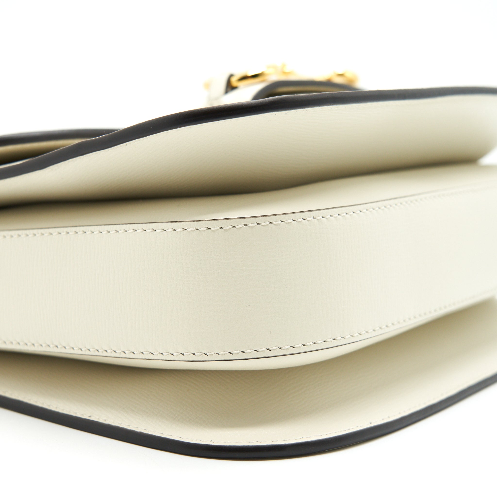 GUCCI 1955 HORSEBIT LEATHER SHOULDER BAG WHITE - Image 6