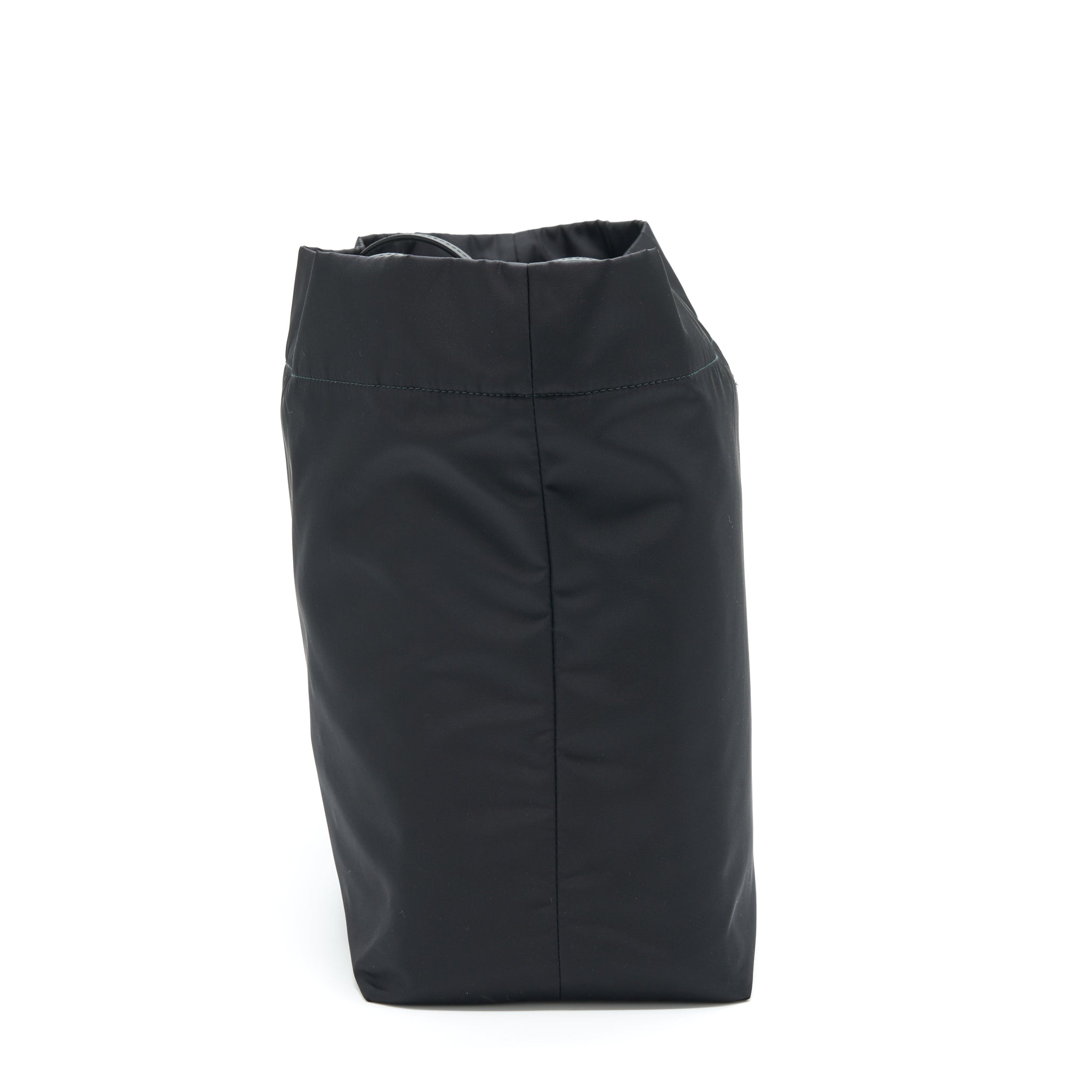 PRADA NYLON TOTE WITH LEATHER HANDLE BLACK SHW - Image 3