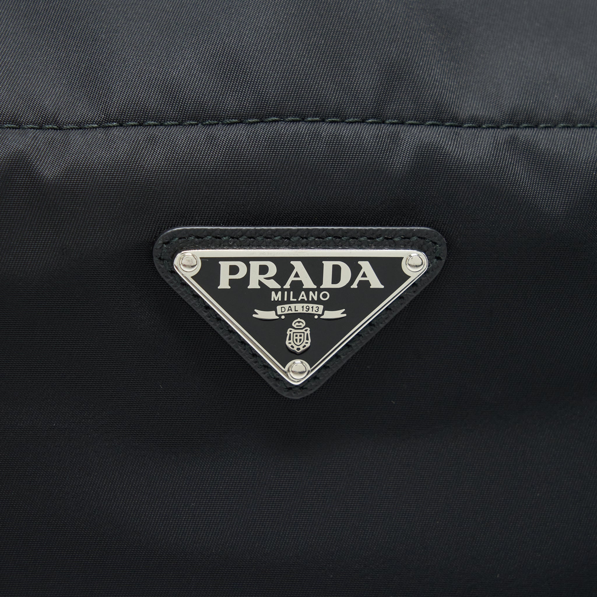 PRADA NYLON TOTE WITH LEATHER HANDLE BLACK SHW - Image 6