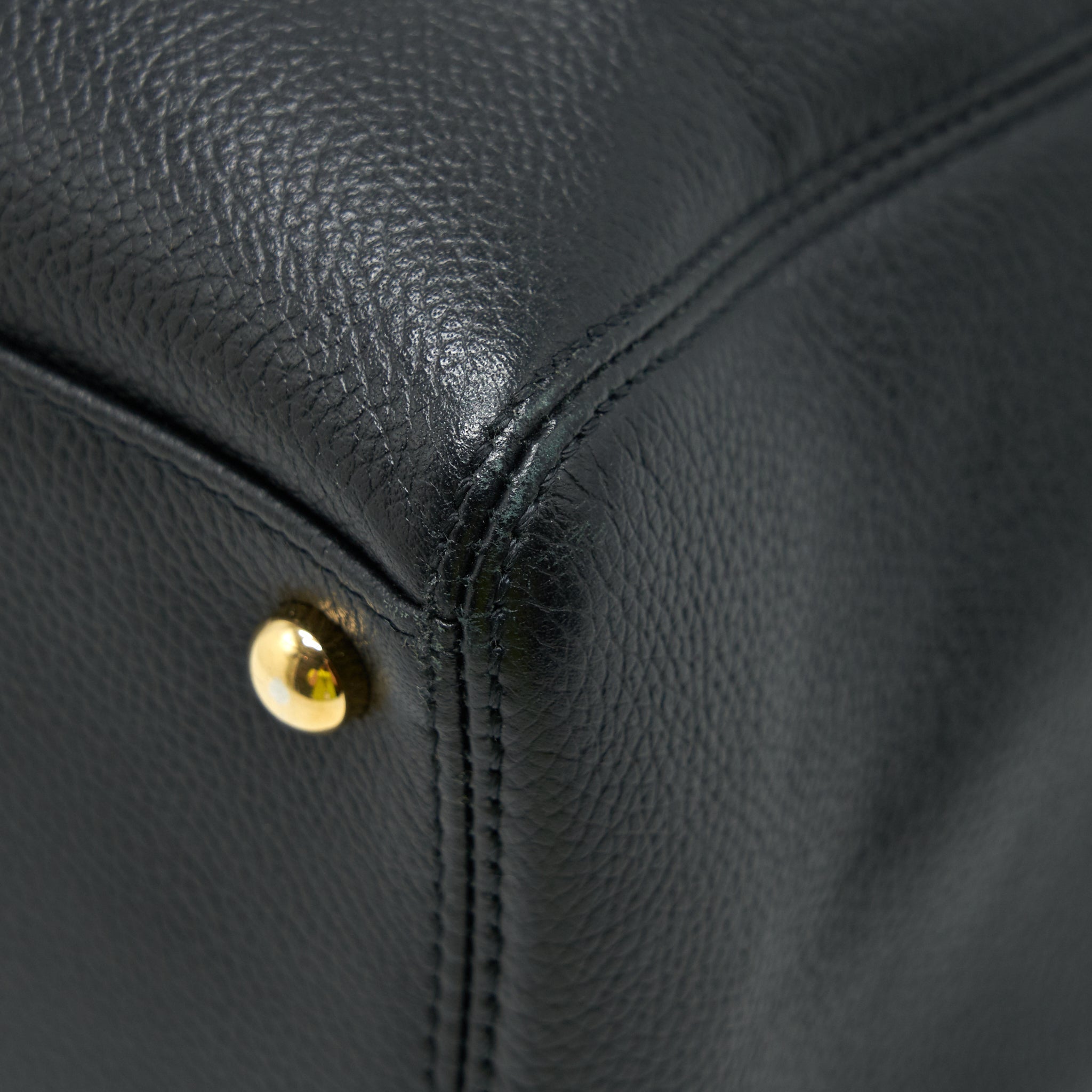 CHANEL CERF TOTE BAG GRAINED CALFSKIN BLACK GHW - Image 7