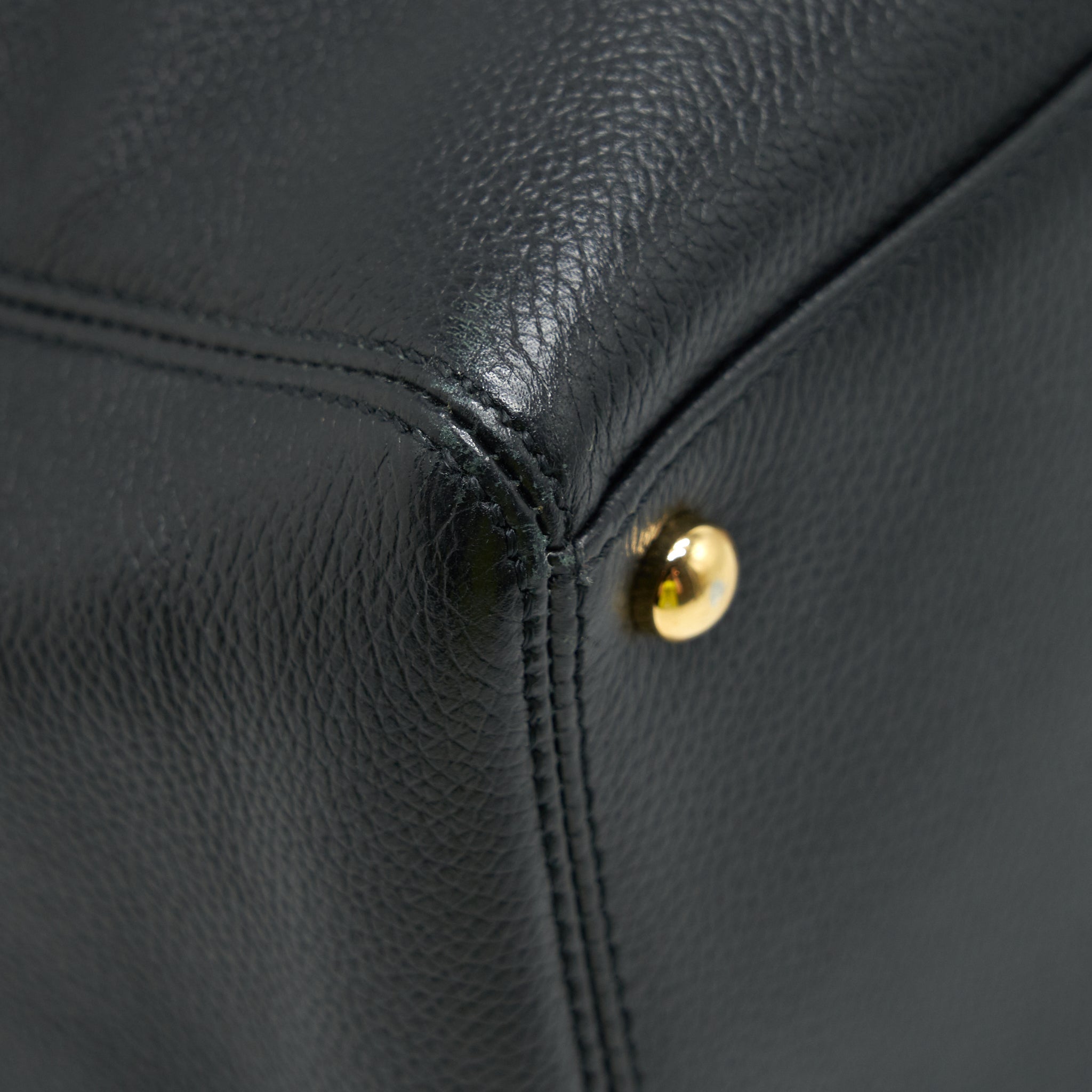 CHANEL CERF TOTE BAG GRAINED CALFSKIN BLACK GHW - Image 8