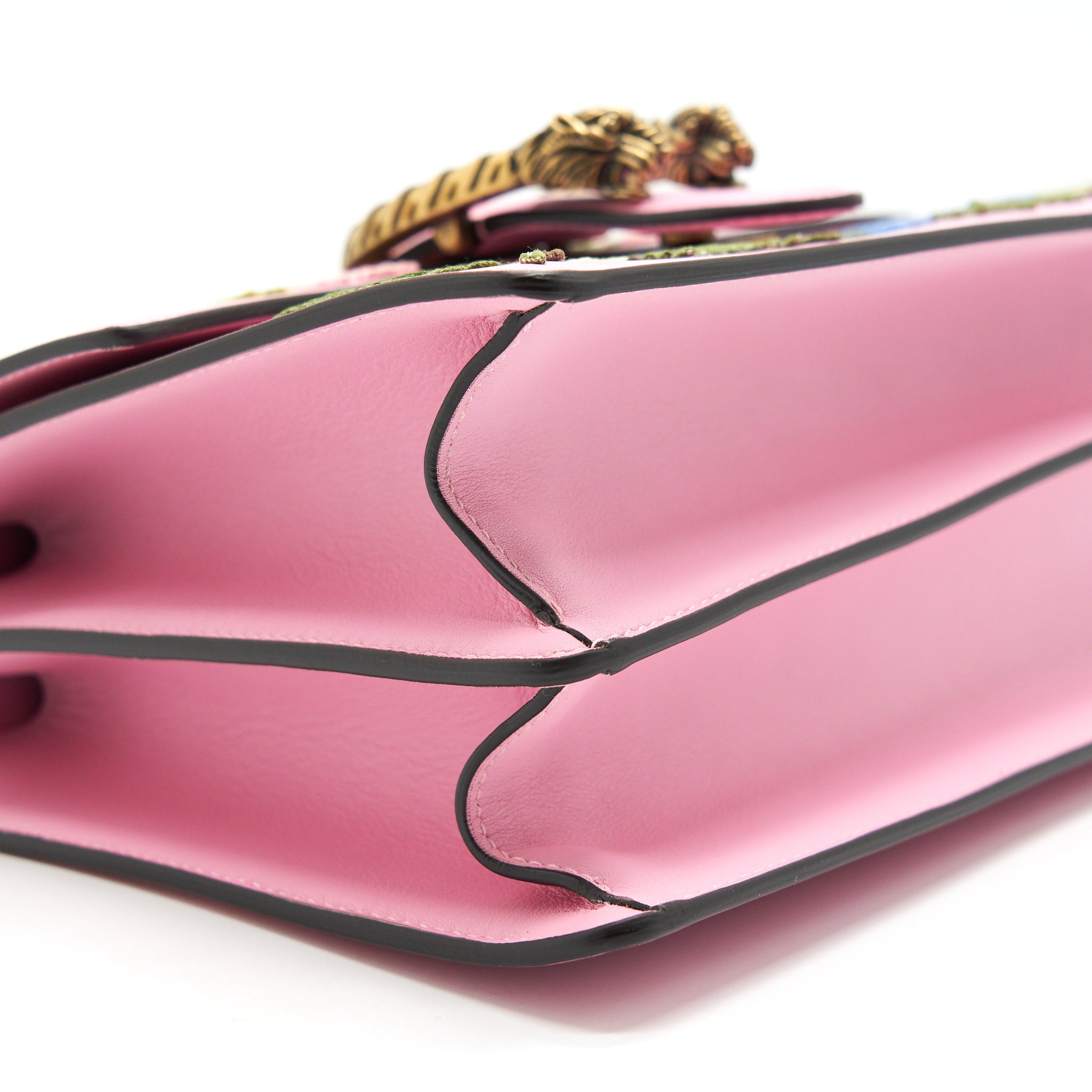 GUCCI DIONYSUS BAMBOO TOP HANDLE BAG EMBROIDERED LEATHER MEDIUM PINK - Image 8