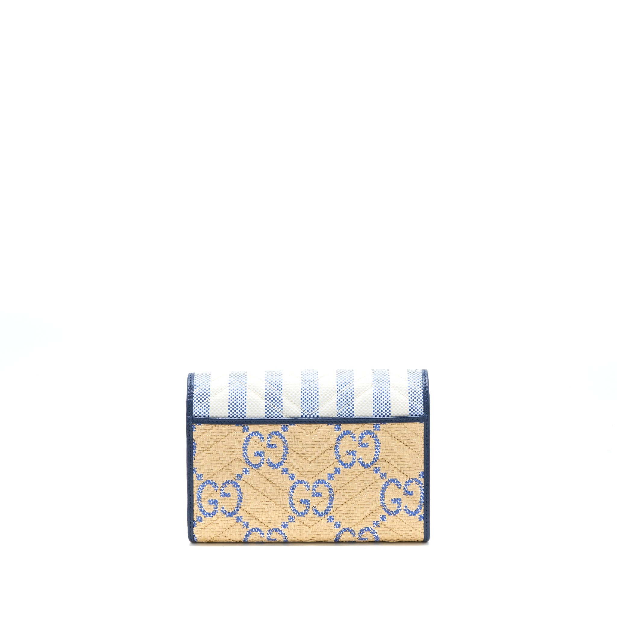 GUCCI GG MARMONT FLAP BAG MATELASSE RAFFIA BLUE/MULTICOLOUR BRUSHED GHW - Image 2