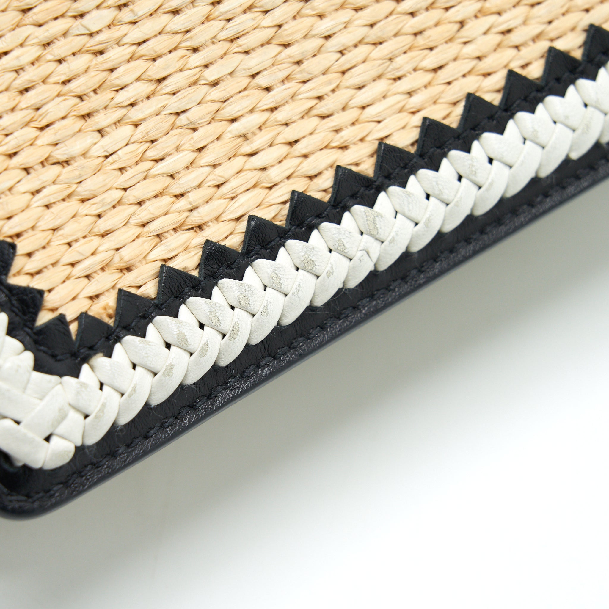 PRADA CITY CALF RAFFIA SAFFIANO CAHIER BAG WHITE - Image 10