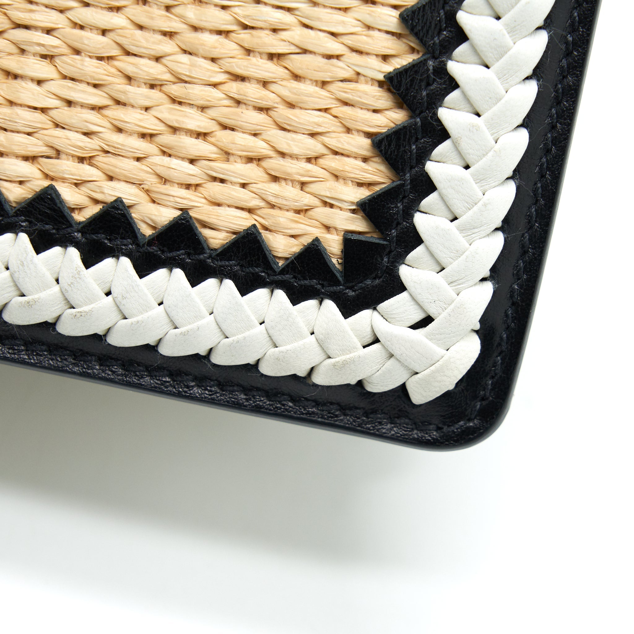 PRADA CITY CALF RAFFIA SAFFIANO CAHIER BAG WHITE - Image 11