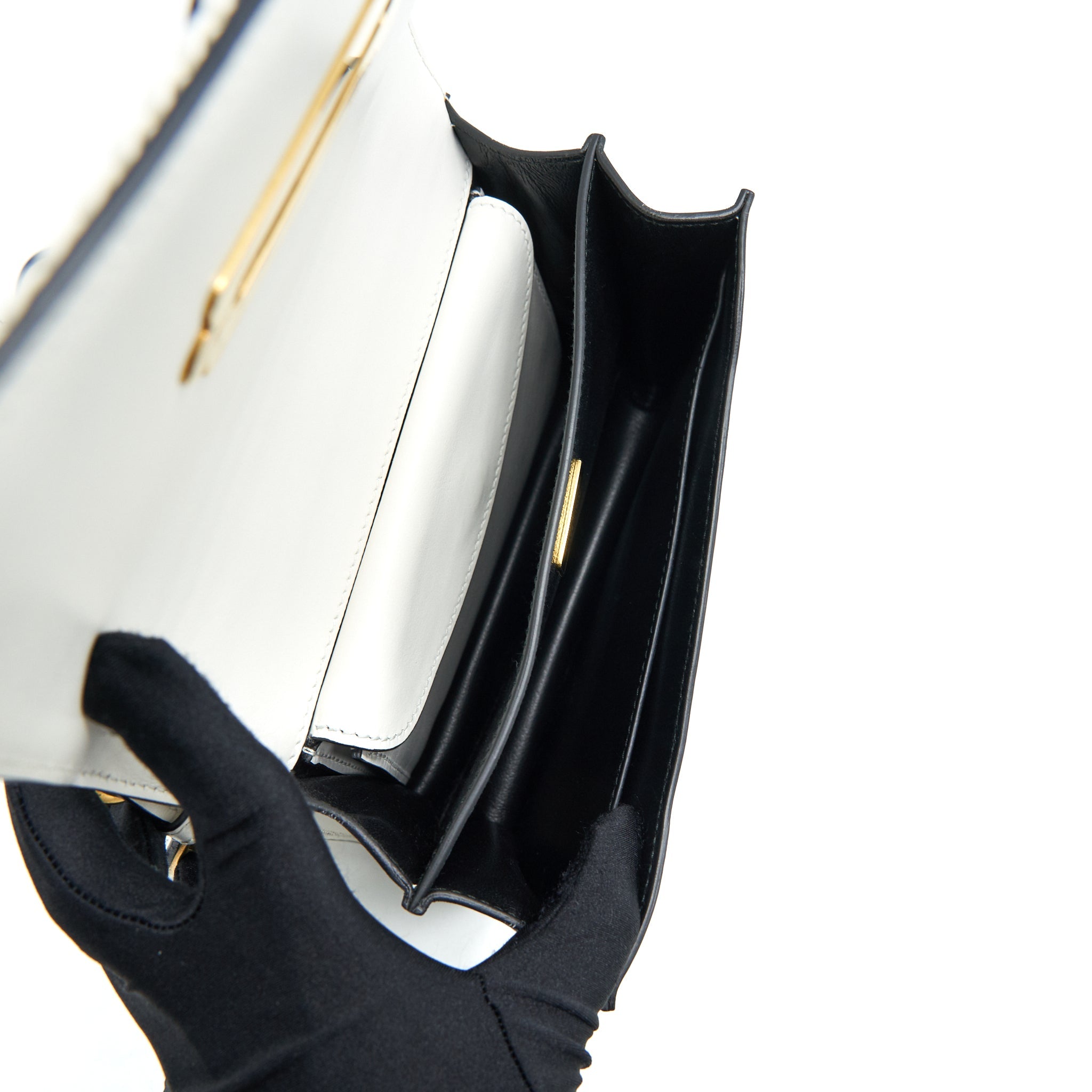 PRADA CITY CALF RAFFIA SAFFIANO CAHIER BAG WHITE - Image 6