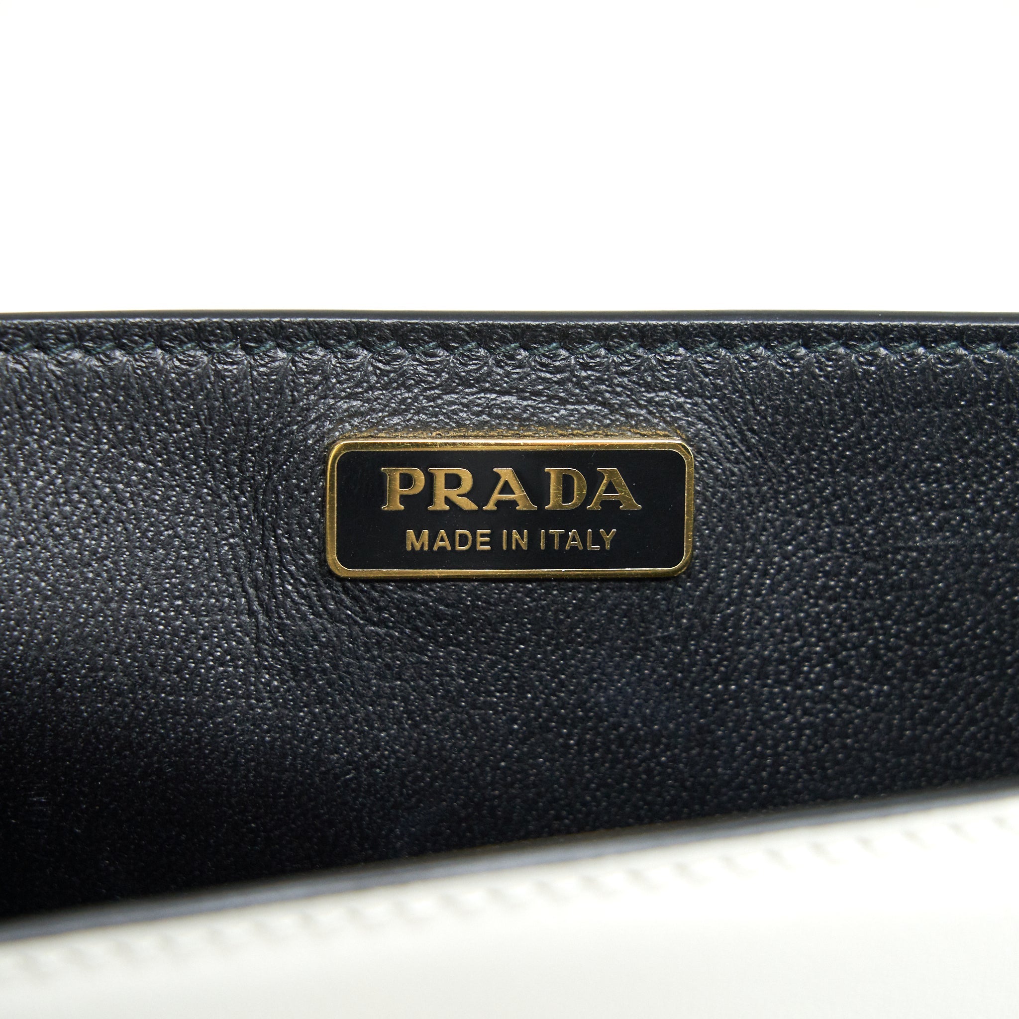 PRADA CITY CALF RAFFIA SAFFIANO CAHIER BAG WHITE - Image 15