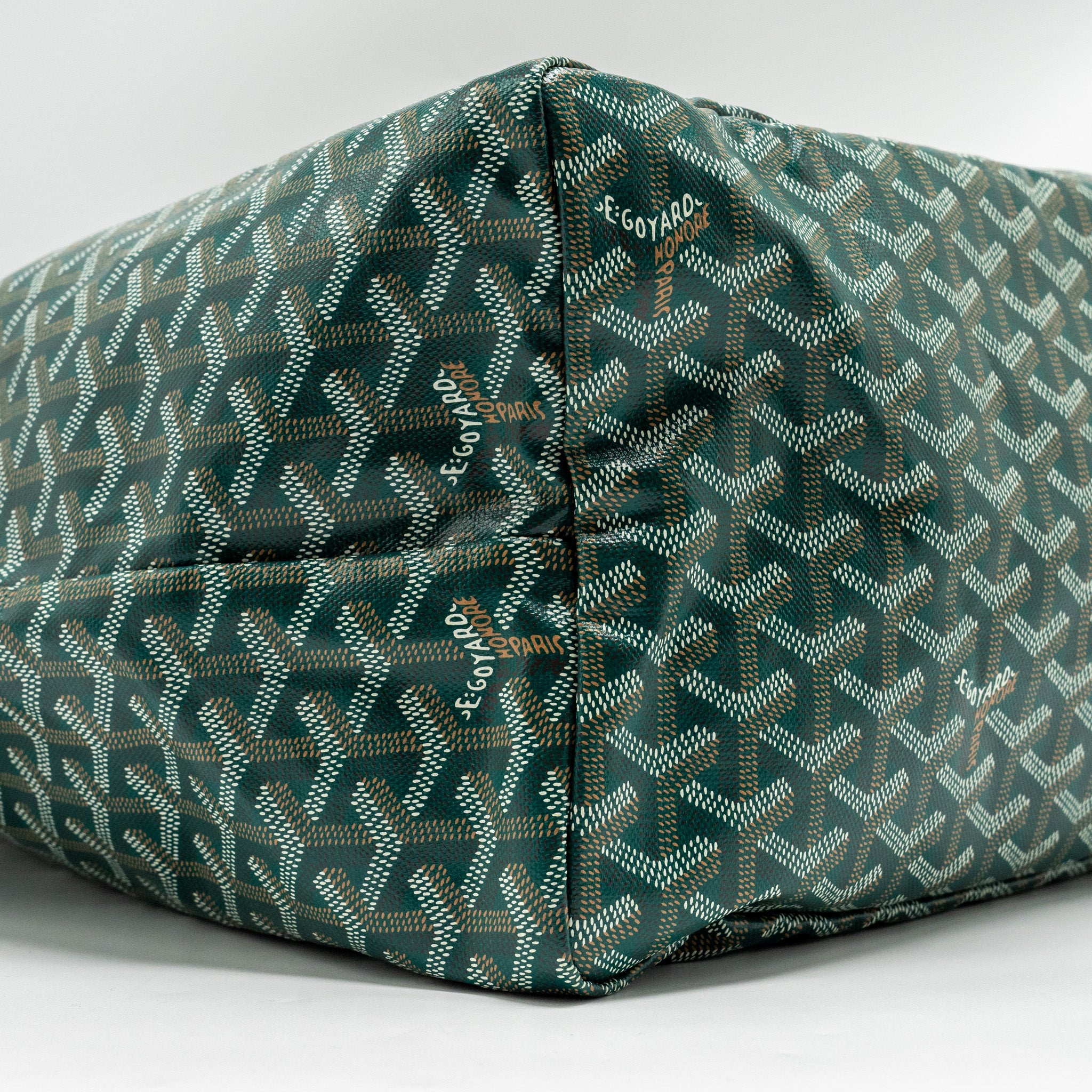 GOYARD SAINT LOUIS GM TOTE BAG CANVAS / CALFSKIN GREEN SHW - Image 6