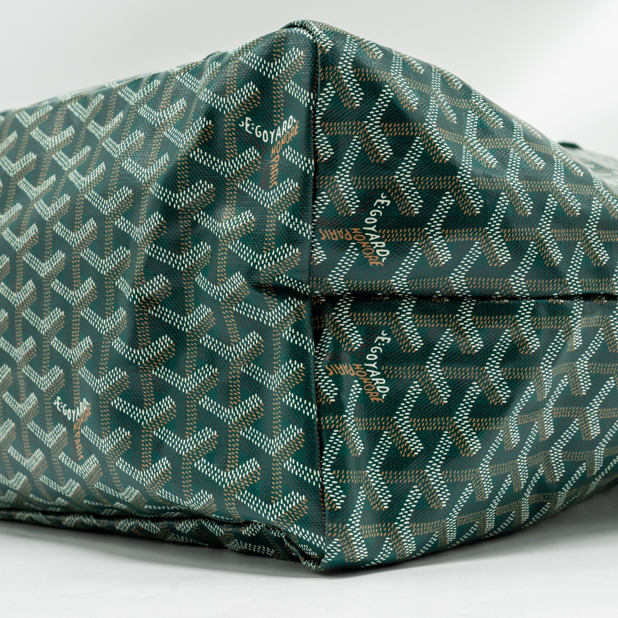 GOYARD SAINT LOUIS GM TOTE BAG CANVAS / CALFSKIN GREEN SHW - Image 7