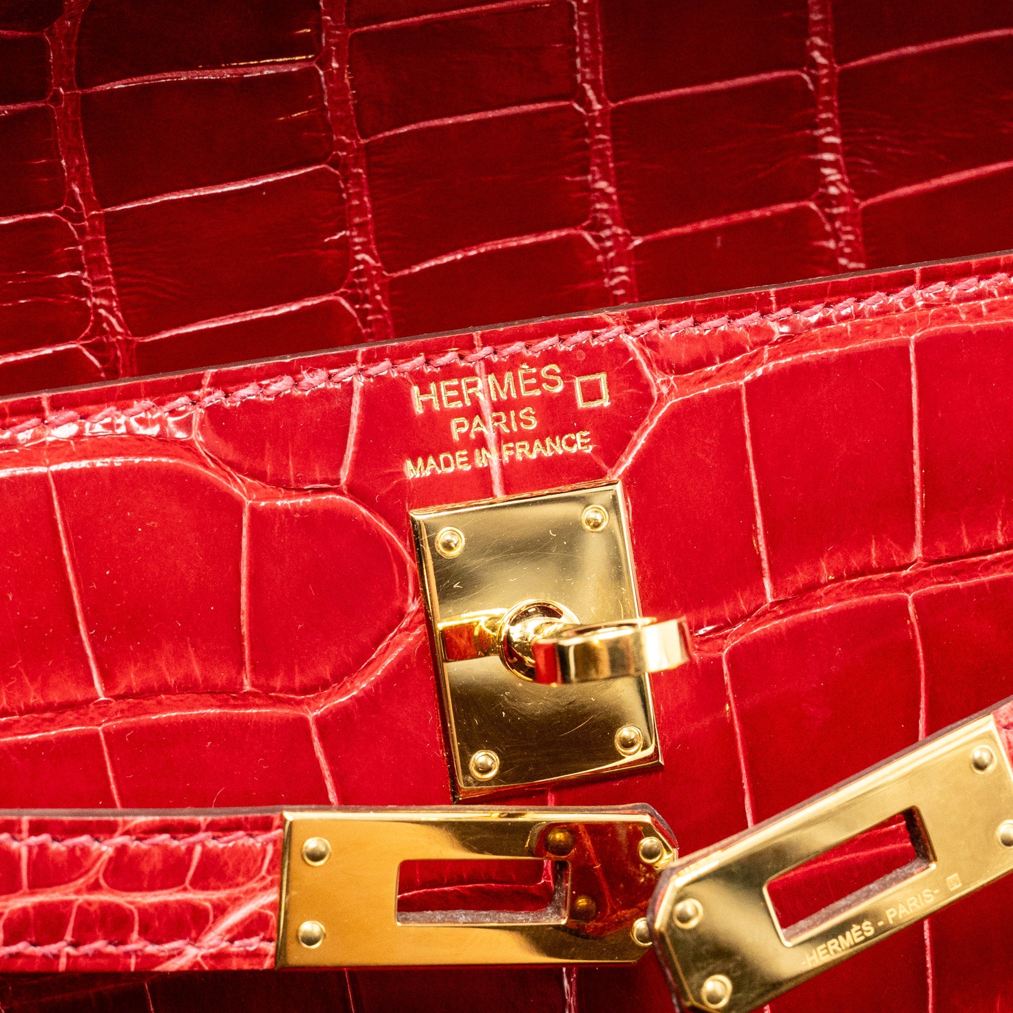 HERMES KELLY 25 CROCODILE POROUS BRAISE GHW - Image 15