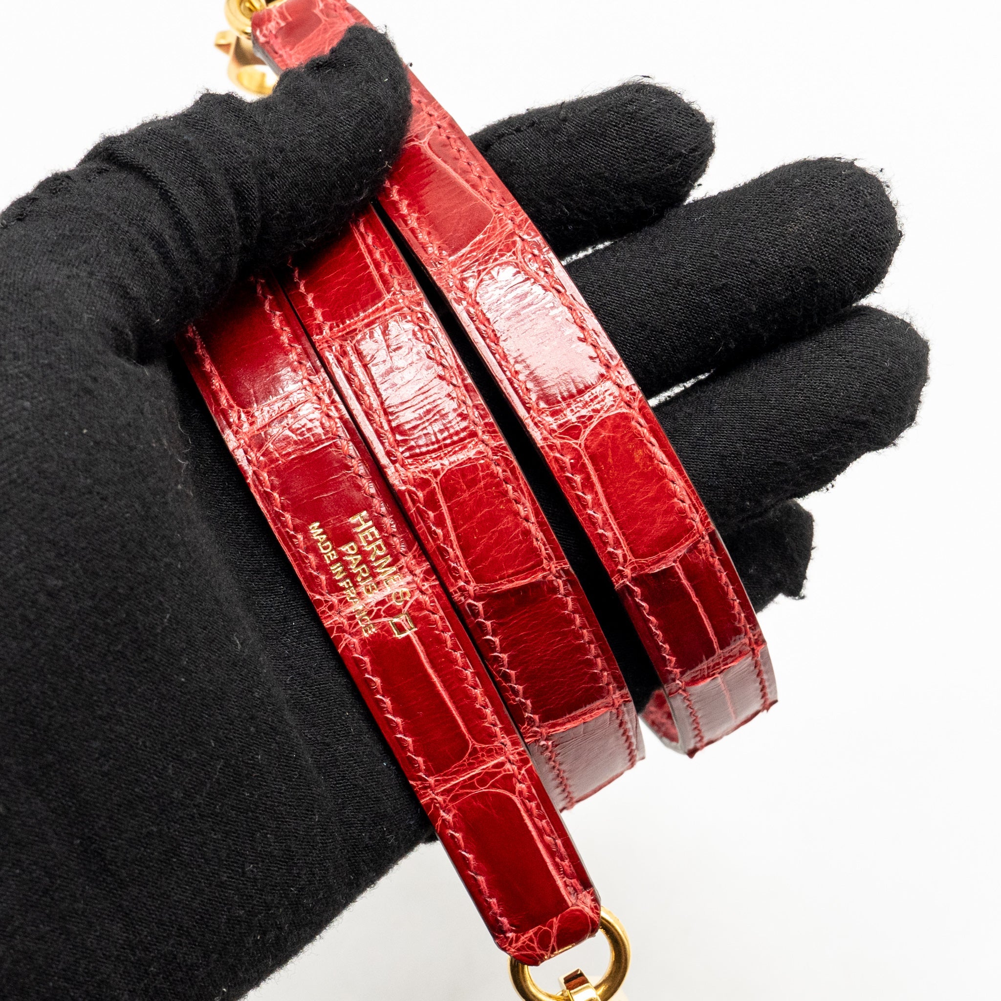 HERMES KELLY 25 CROCODILE POROUS BRAISE GHW - Image 20