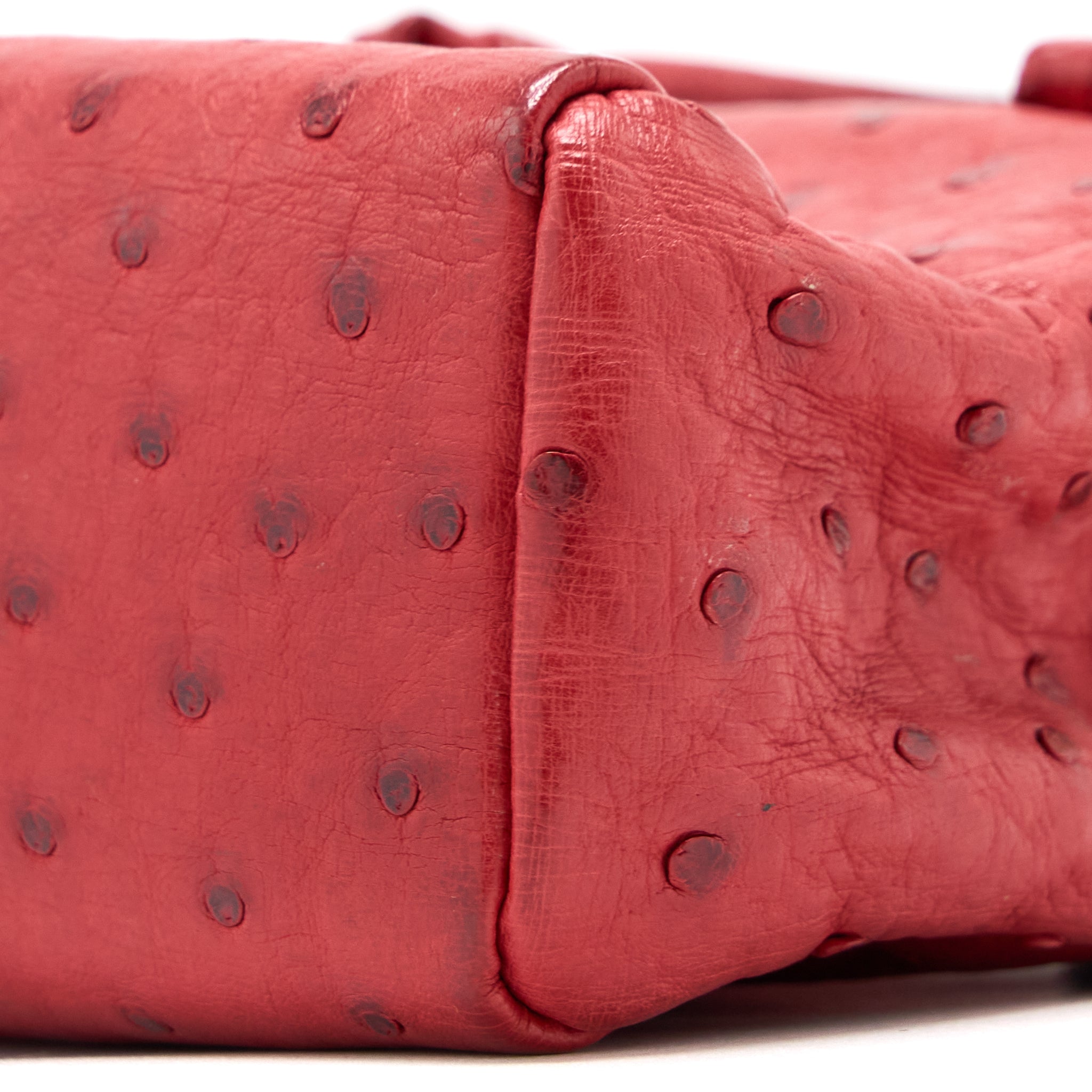 MIUMIU TOTE BAG OSTRICH RED GHW - Image 9