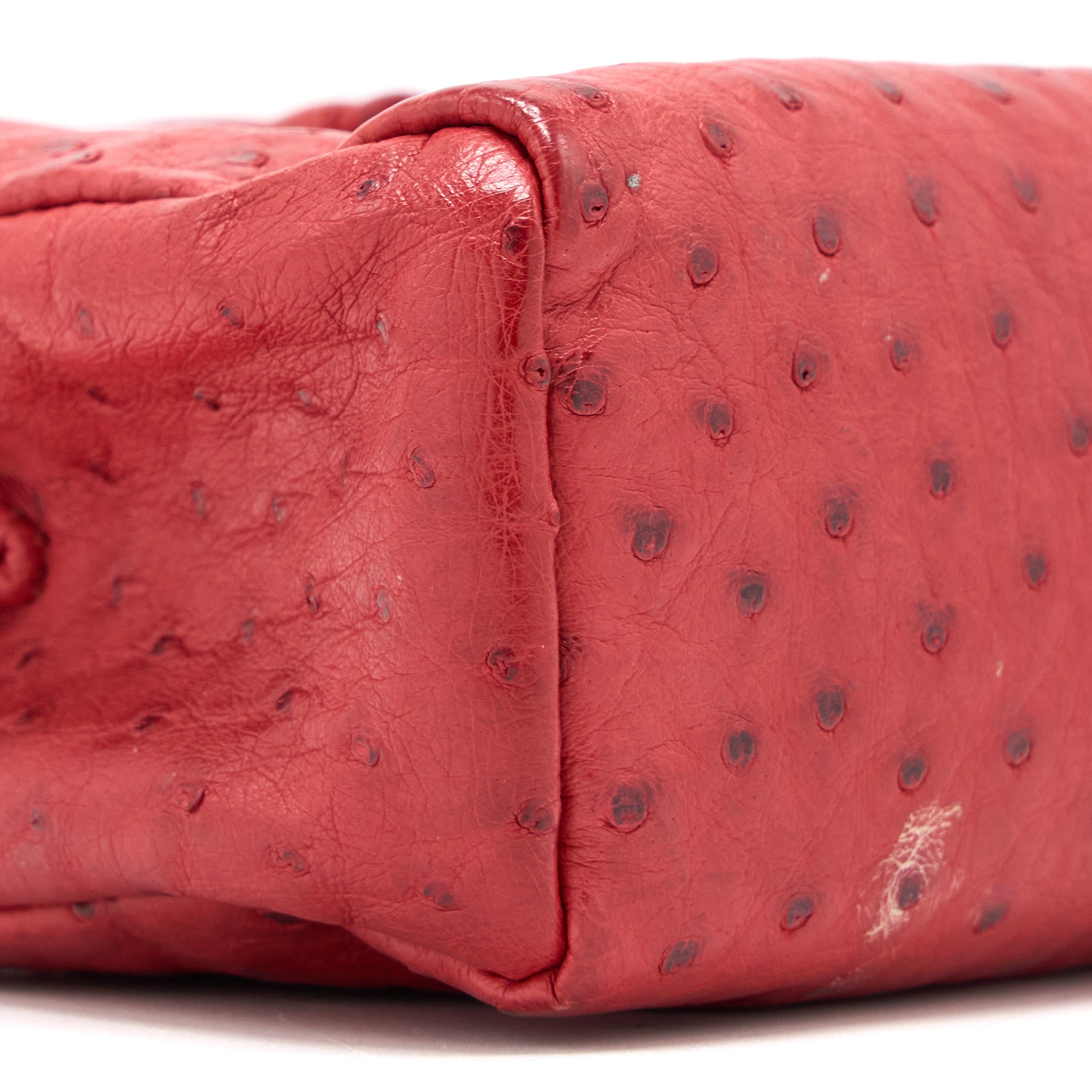 MIUMIU TOTE BAG OSTRICH RED GHW - Image 10
