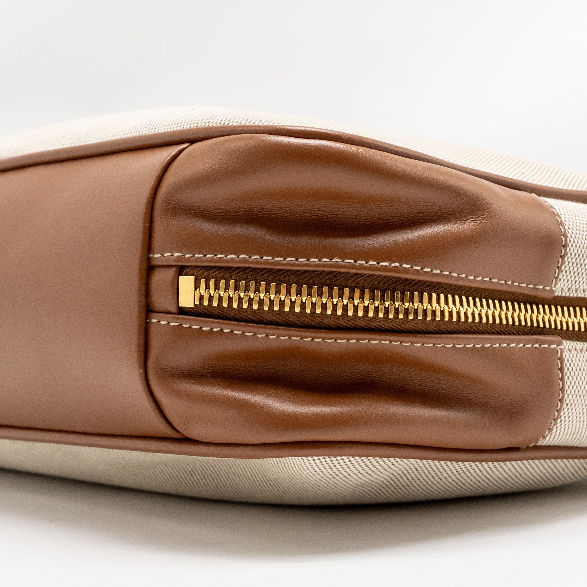 MIU MIU BEAU BAG CANVAS/LEATHER BEIGE/BRANDY GHW - Image 7