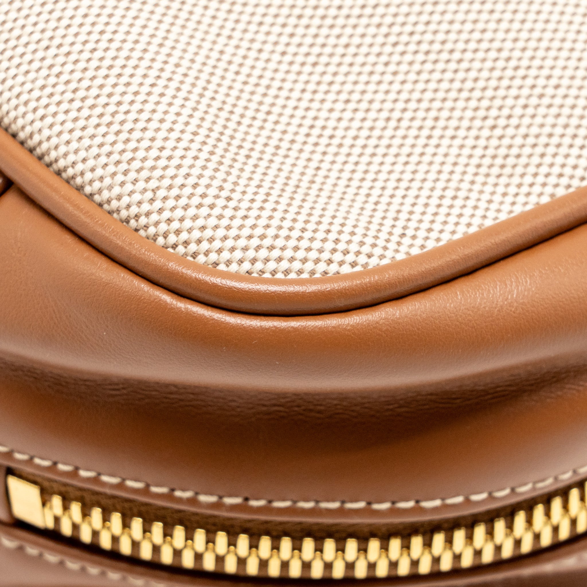 MIU MIU BEAU BAG CANVAS/LEATHER BEIGE/BRANDY GHW - Image 8