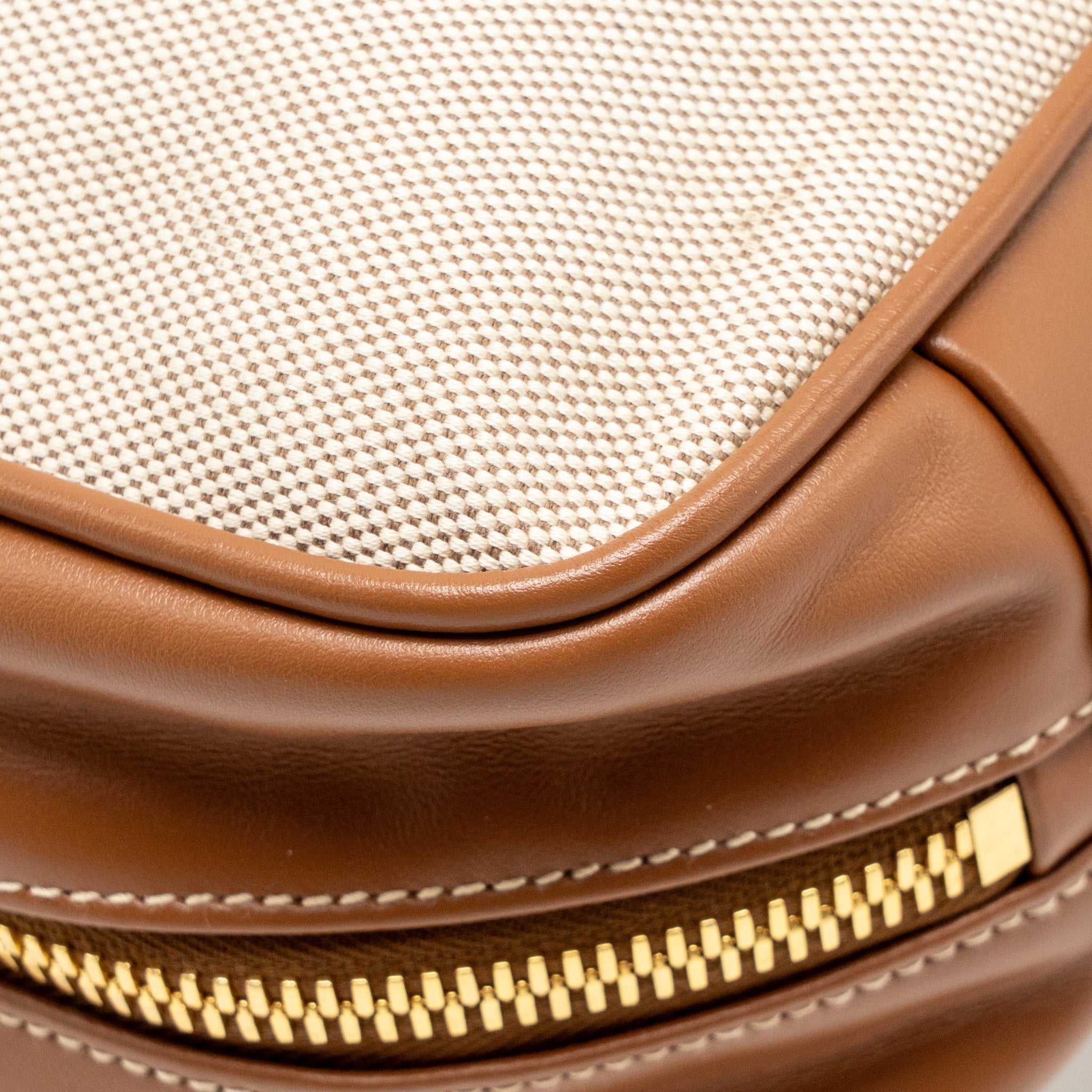 MIU MIU BEAU BAG CANVAS/LEATHER BEIGE/BRANDY GHW - Image 11