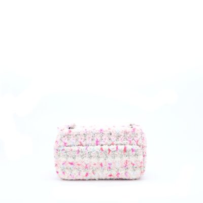 Alternative view of CHANEL SEASONAL MINI RECTANGULAR FLAP BAG TWEED PINK/MULTICOLOUR SHW