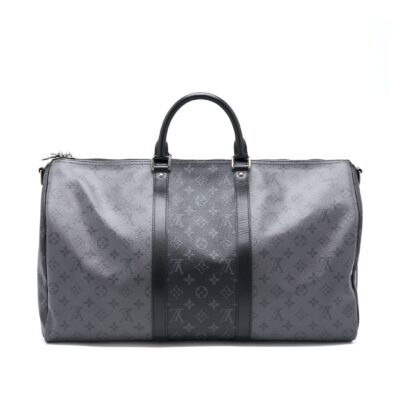 Alternative view of LOUIS VUITTON KEEPALL BANDOULIERE 50 MONOGRAM ECLIPSE CANVAS BLACK/GREY BLACK HARDWARE (NEW VERSION)