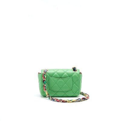 Alternative view of CHANEL SMALL SCARF ENTWINED CHAIN BAG GREEN