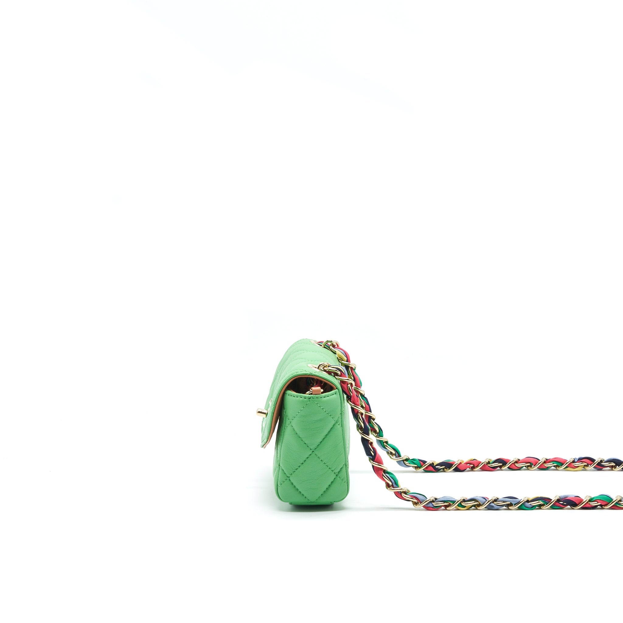 CHANEL SMALL SCARF ENTWINED CHAIN BAG GREEN - Image 4