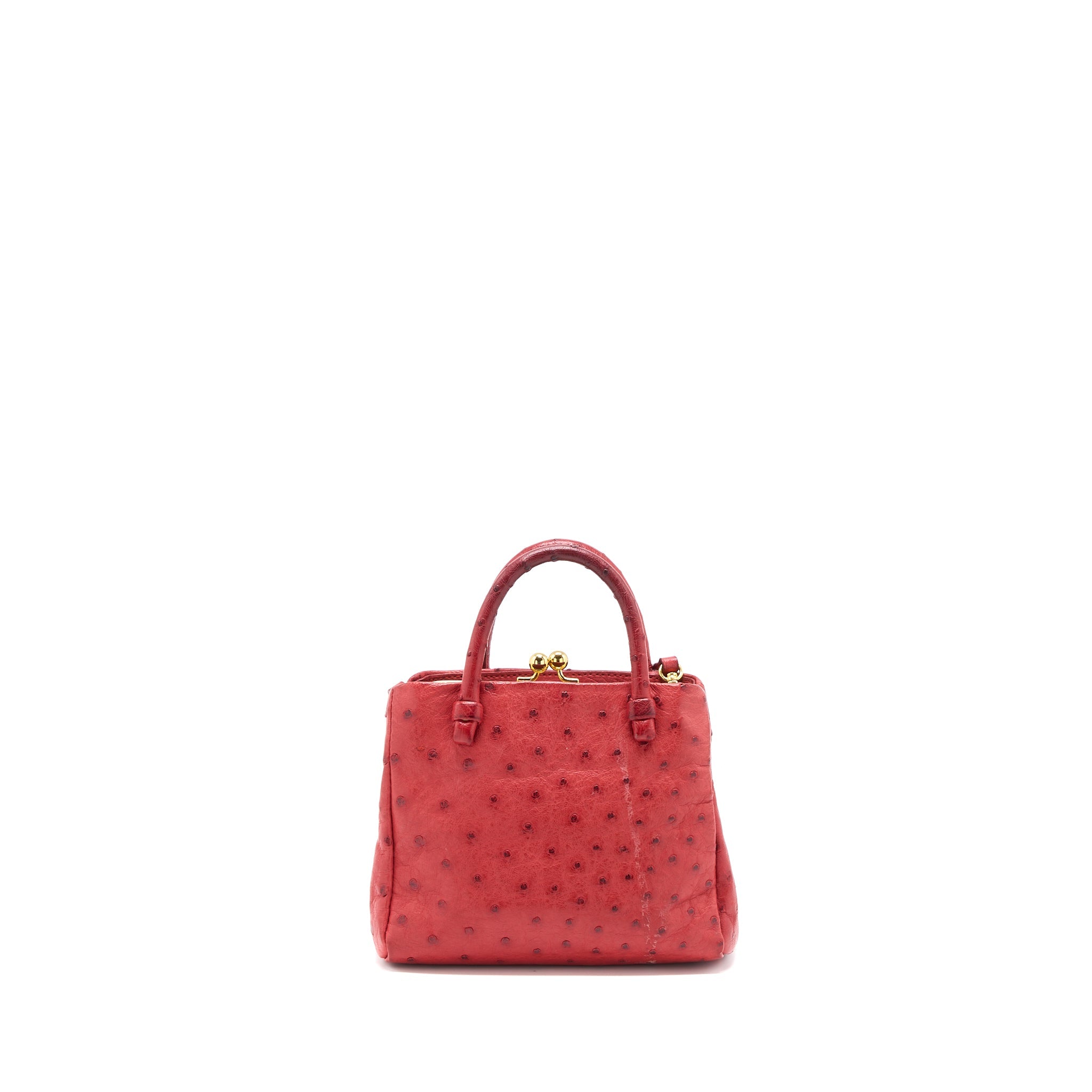 MIUMIU TOTE BAG OSTRICH RED GHW - Image 2