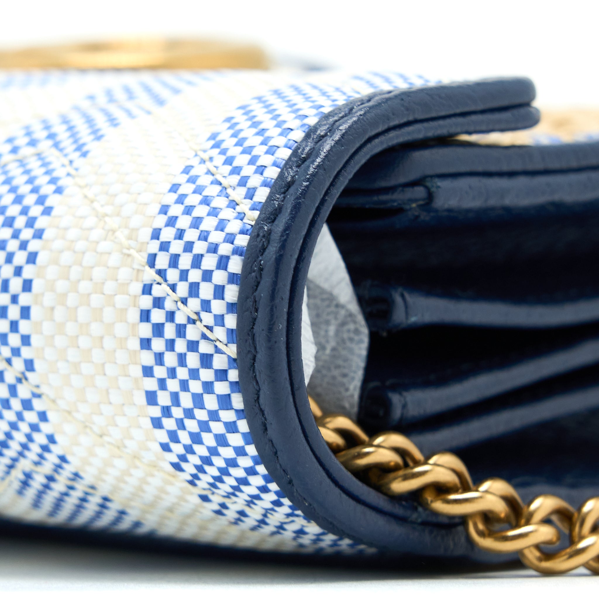 GUCCI GG MARMONT FLAP BAG MATELASSE RAFFIA BLUE/MULTICOLOUR BRUSHED GHW - Image 7