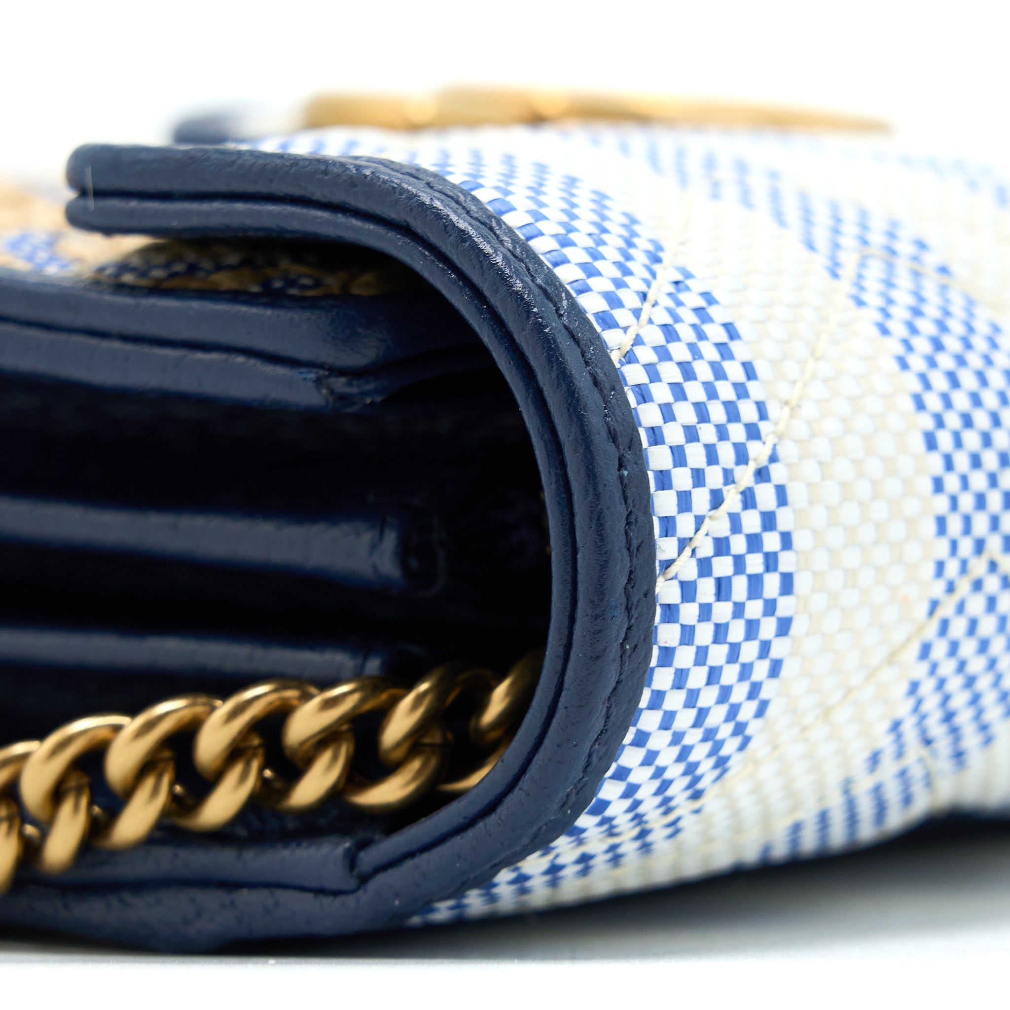 GUCCI GG MARMONT FLAP BAG MATELASSE RAFFIA BLUE/MULTICOLOUR BRUSHED GHW - Image 8