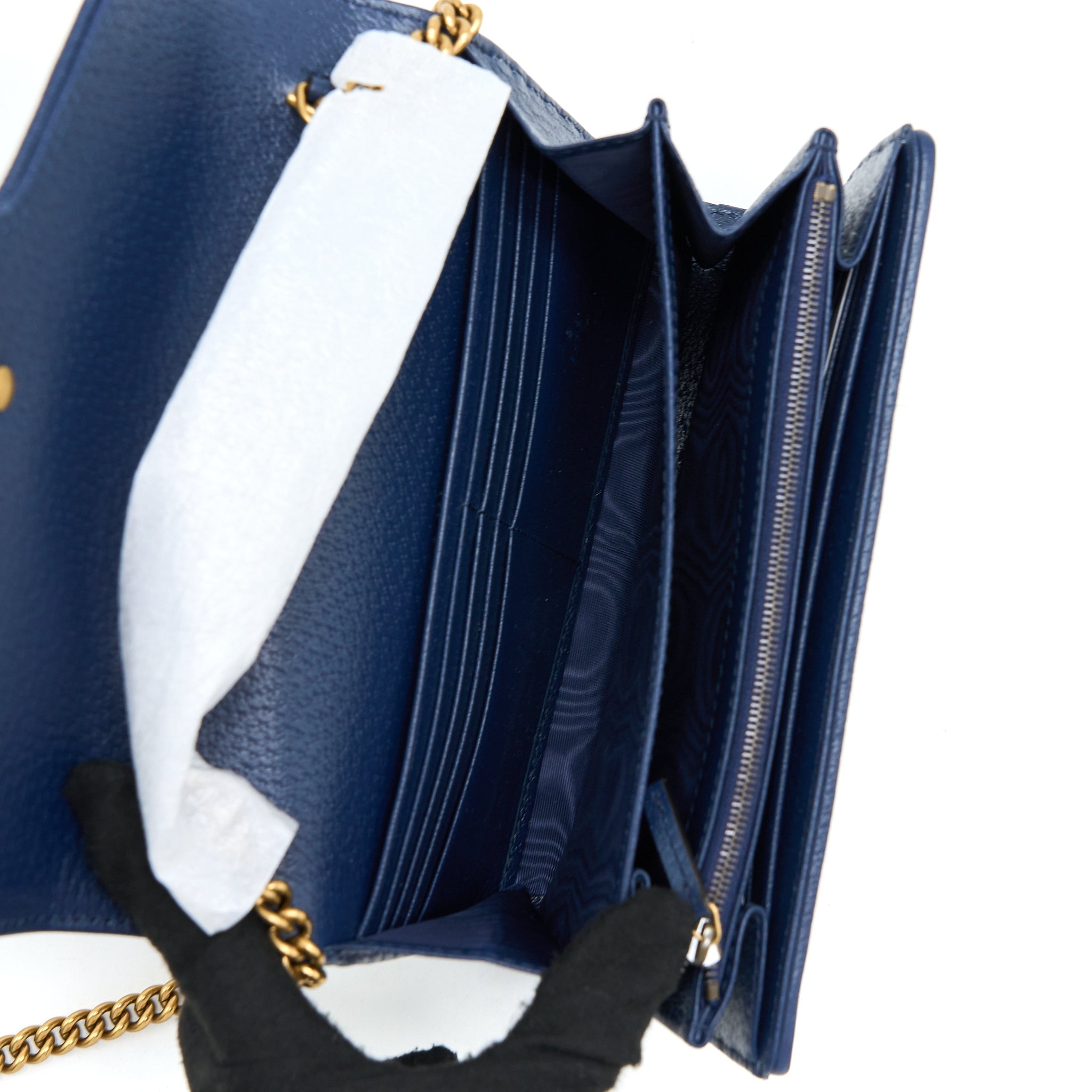 GUCCI GG MARMONT FLAP BAG MATELASSE RAFFIA BLUE/MULTICOLOUR BRUSHED GHW - Image 3