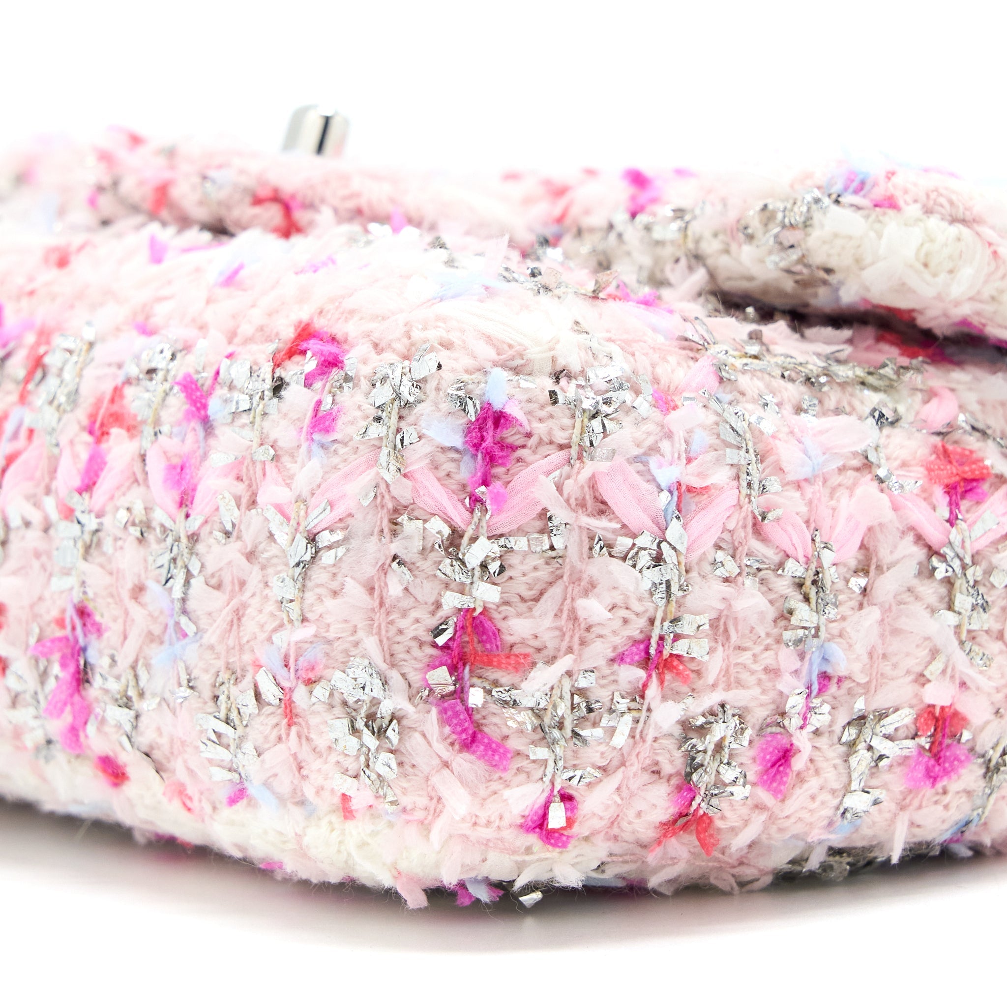 CHANEL SEASONAL MINI RECTANGULAR FLAP BAG TWEED PINK/MULTICOLOUR SHW - Image 8