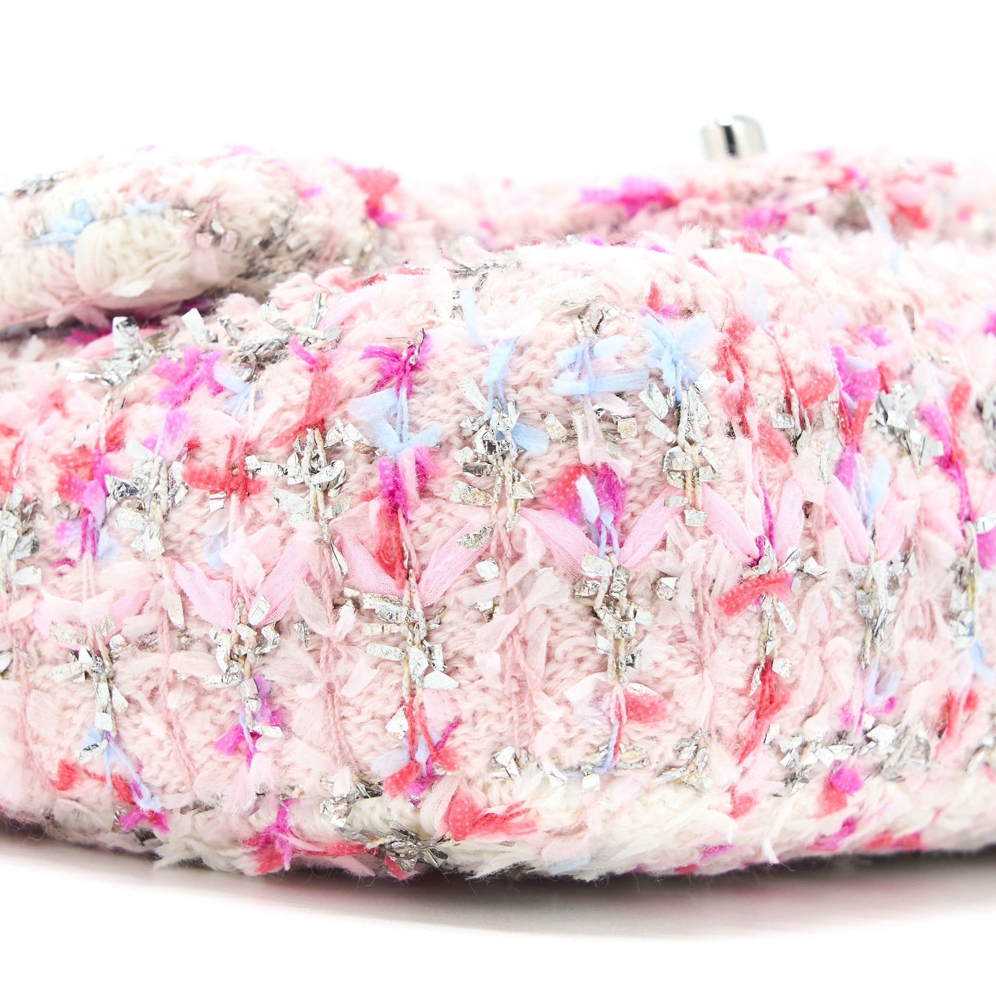 CHANEL SEASONAL MINI RECTANGULAR FLAP BAG TWEED PINK/MULTICOLOUR SHW - Image 9