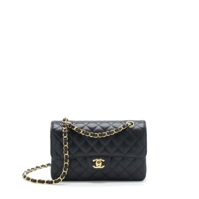 CHANEL SMALL CLASSIC DOUBLE FLAP CAVIAR BLACK GHW