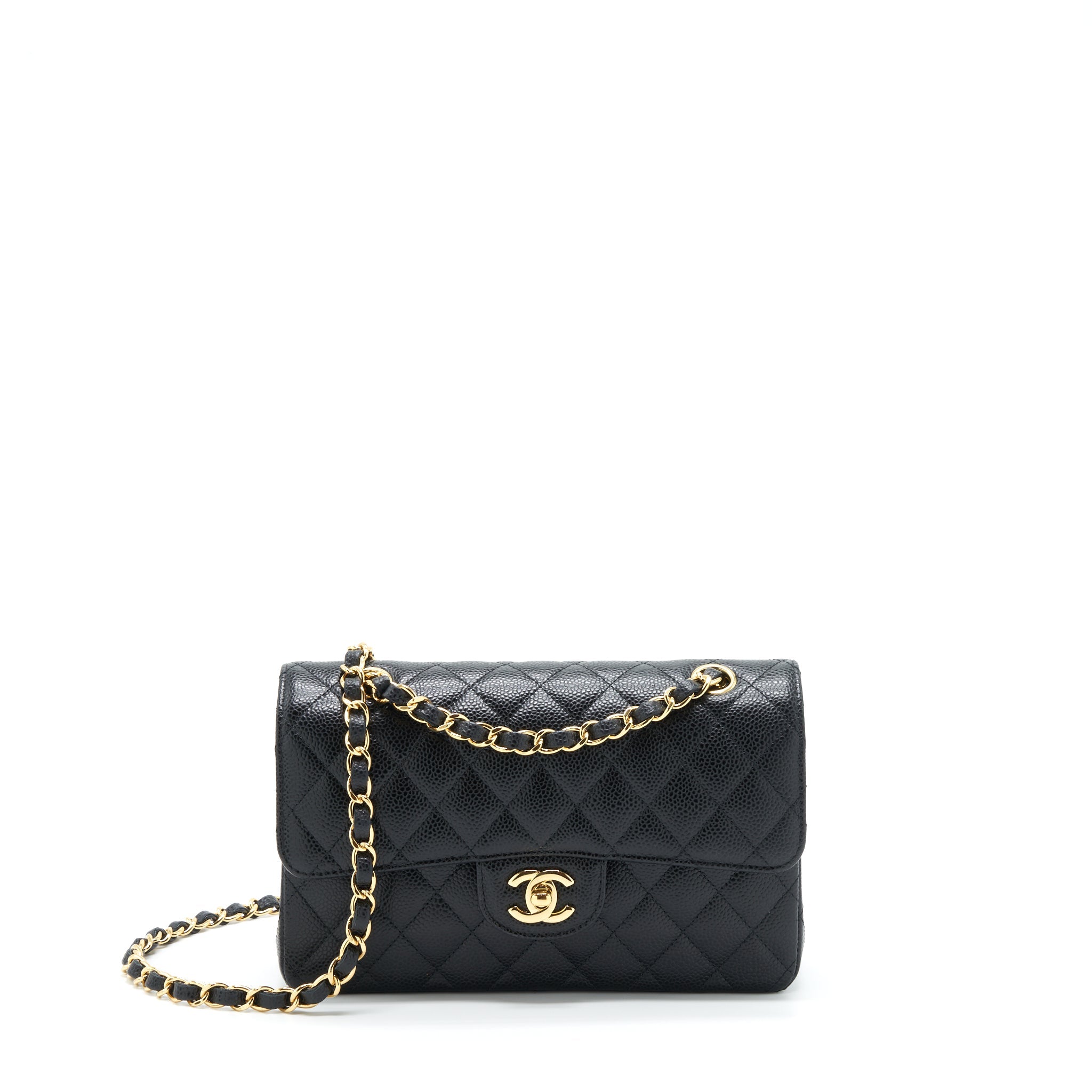 CHANEL SMALL CLASSIC DOUBLE FLAP CAVIAR BLACK GHW