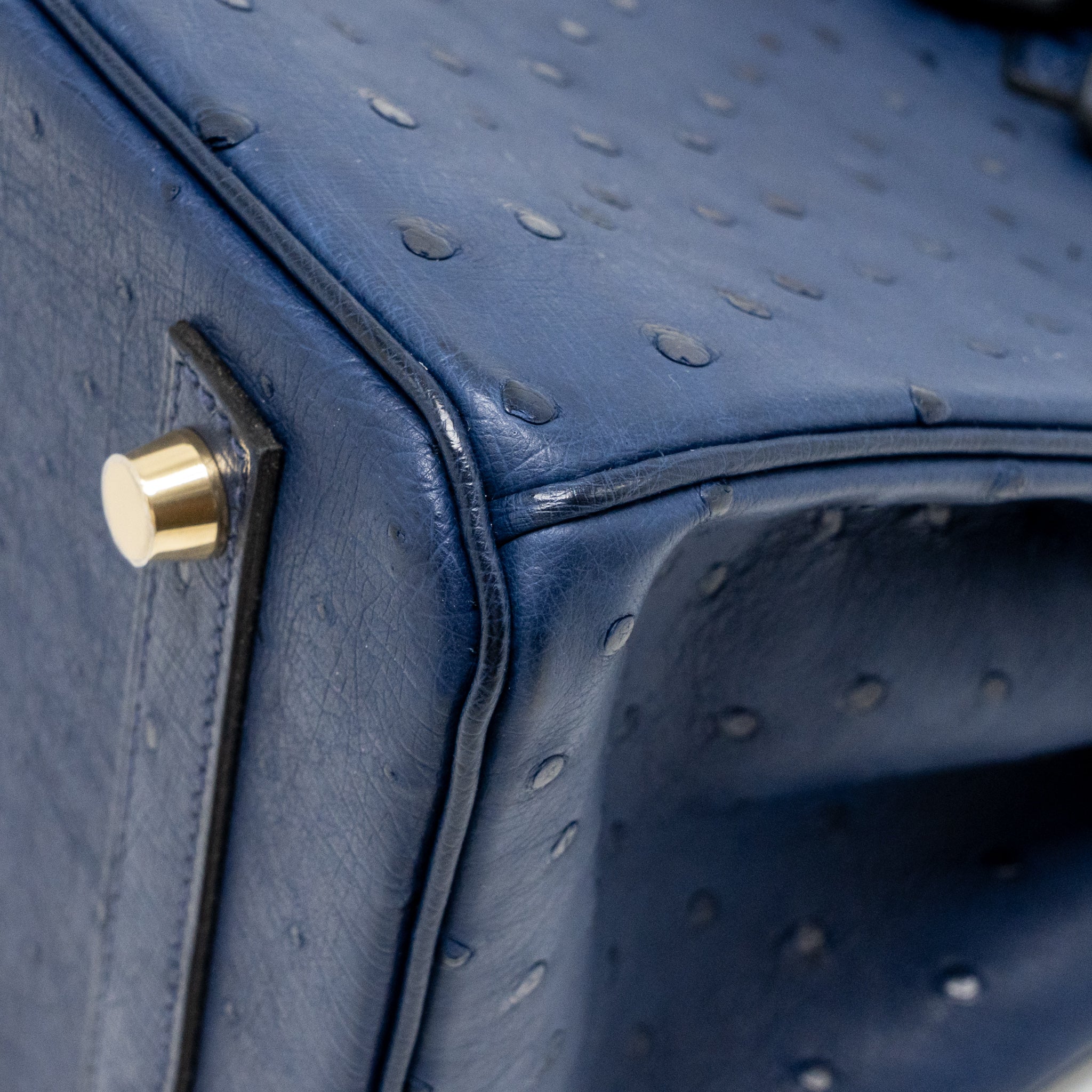 HERMES BIRKIN 30 OSTRICH BLUE IRIS GHW - Image 10