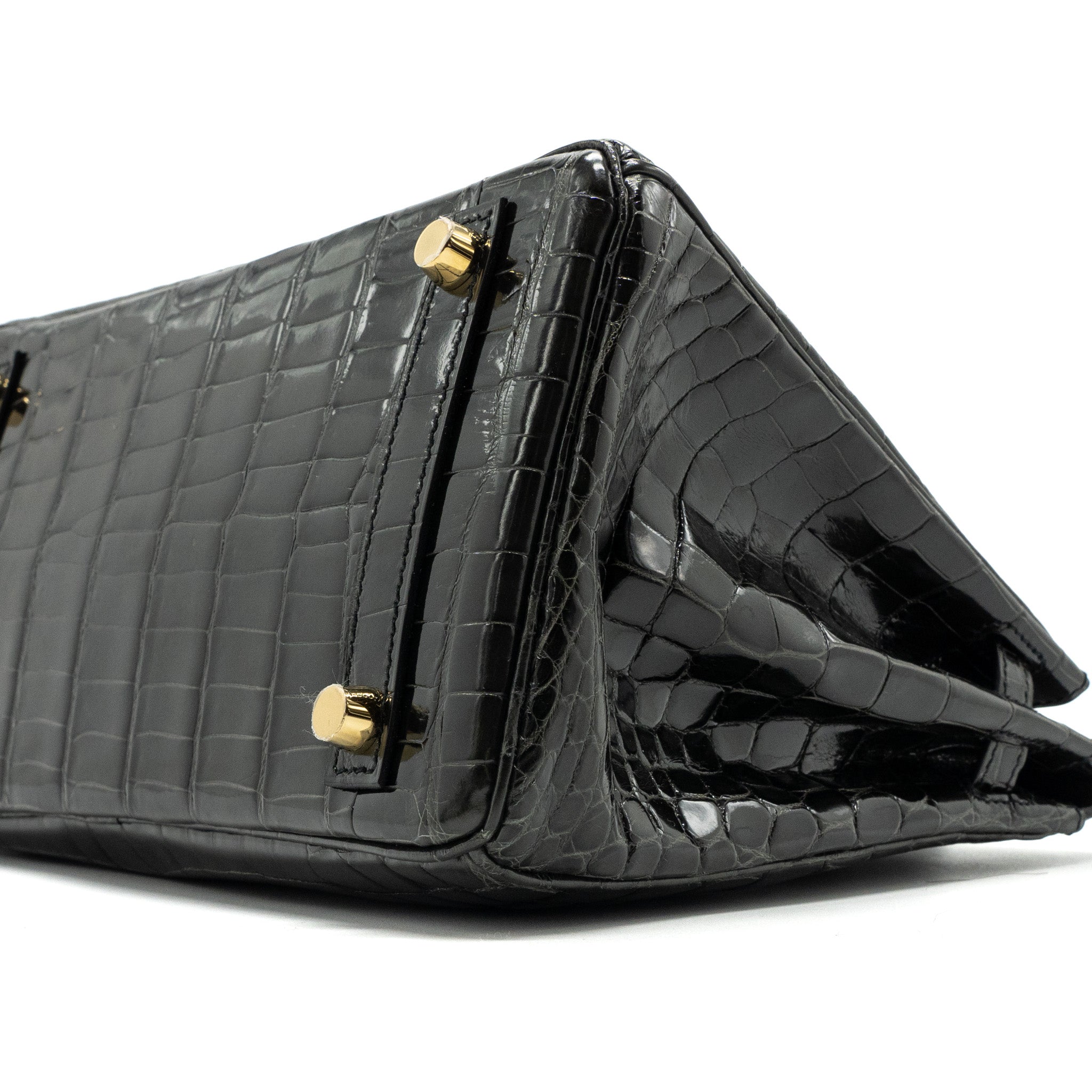 HERMES BIRKIN 25 SHINY CROCODILE NILOTICUS 88 GRAPHITE GHW - Image 8