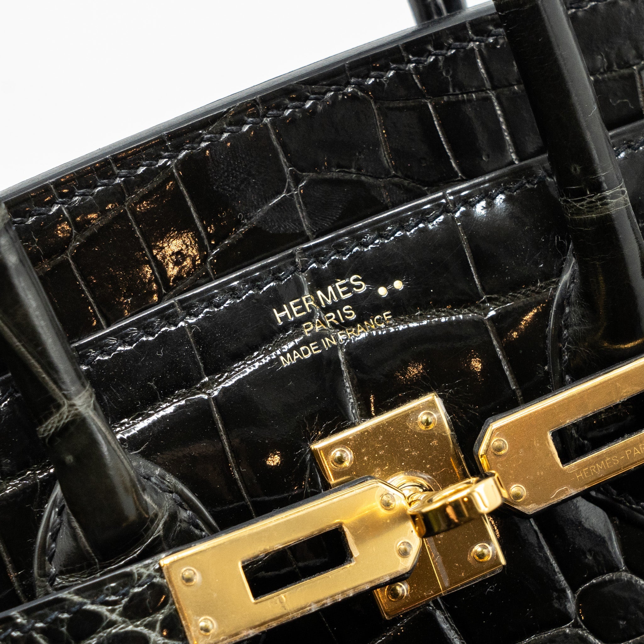 HERMES BIRKIN 25 SHINY CROCODILE NILOTICUS 88 GRAPHITE GHW - Image 12