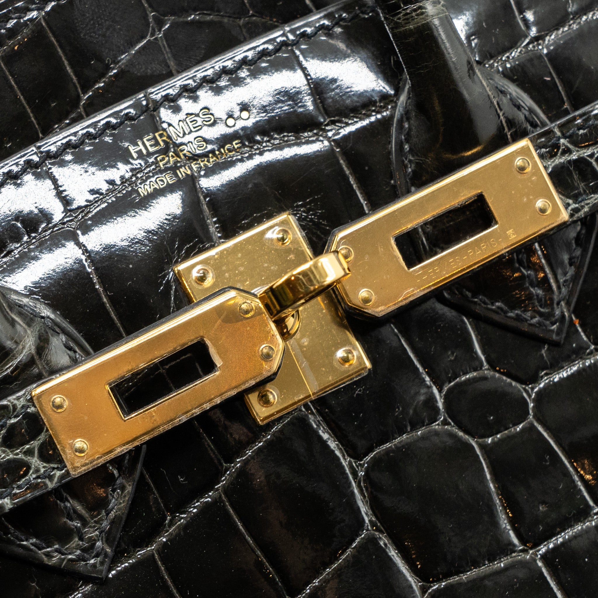 HERMES BIRKIN 25 SHINY CROCODILE NILOTICUS 88 GRAPHITE GHW - Image 13