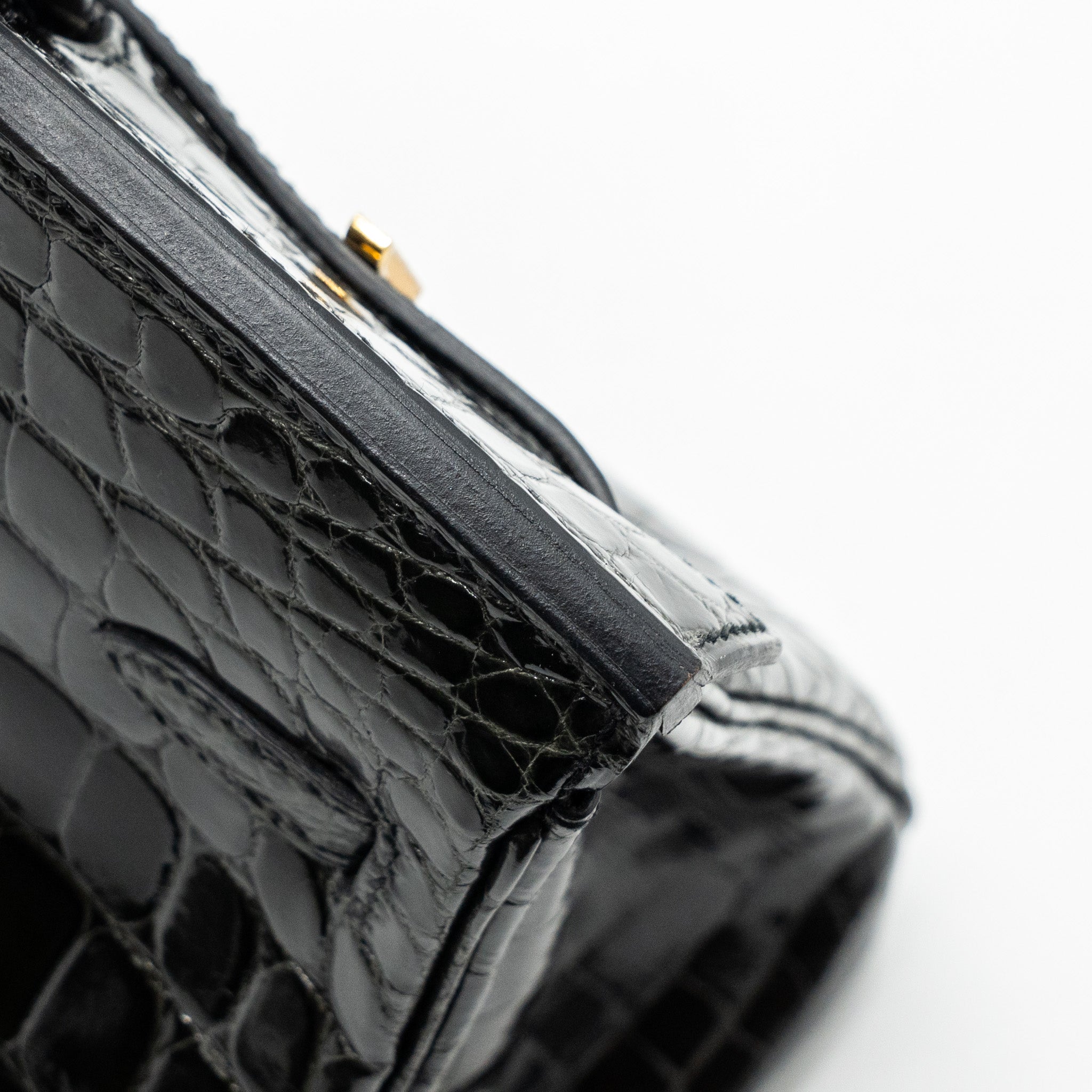 HERMES BIRKIN 25 SHINY CROCODILE NILOTICUS 88 GRAPHITE GHW - Image 9