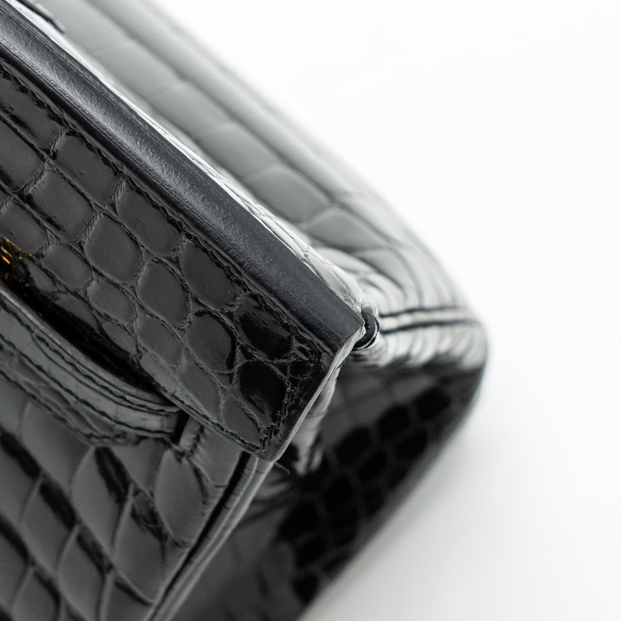 HERMES BIRKIN 25 SHINY CROCODILE NILOTICUS 88 GRAPHITE GHW - Image 10