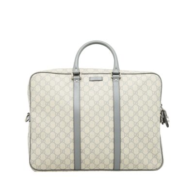 GUCCI MEN'S MONOGRAM CANVAS BRIEFCASE BEIGE