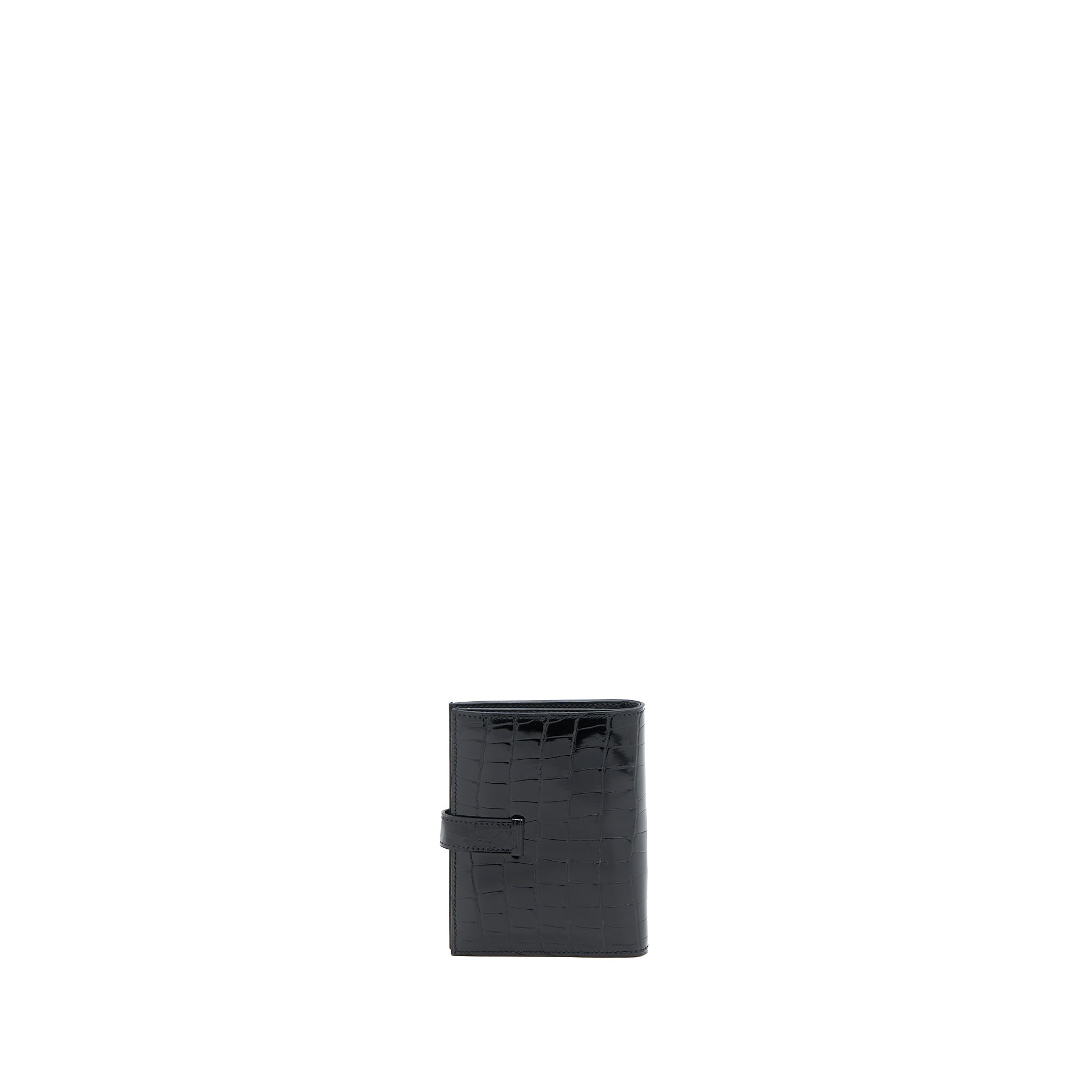HERMES BEARN WALLET SHINY ALLIGATOR BLACK GHW - Image 2