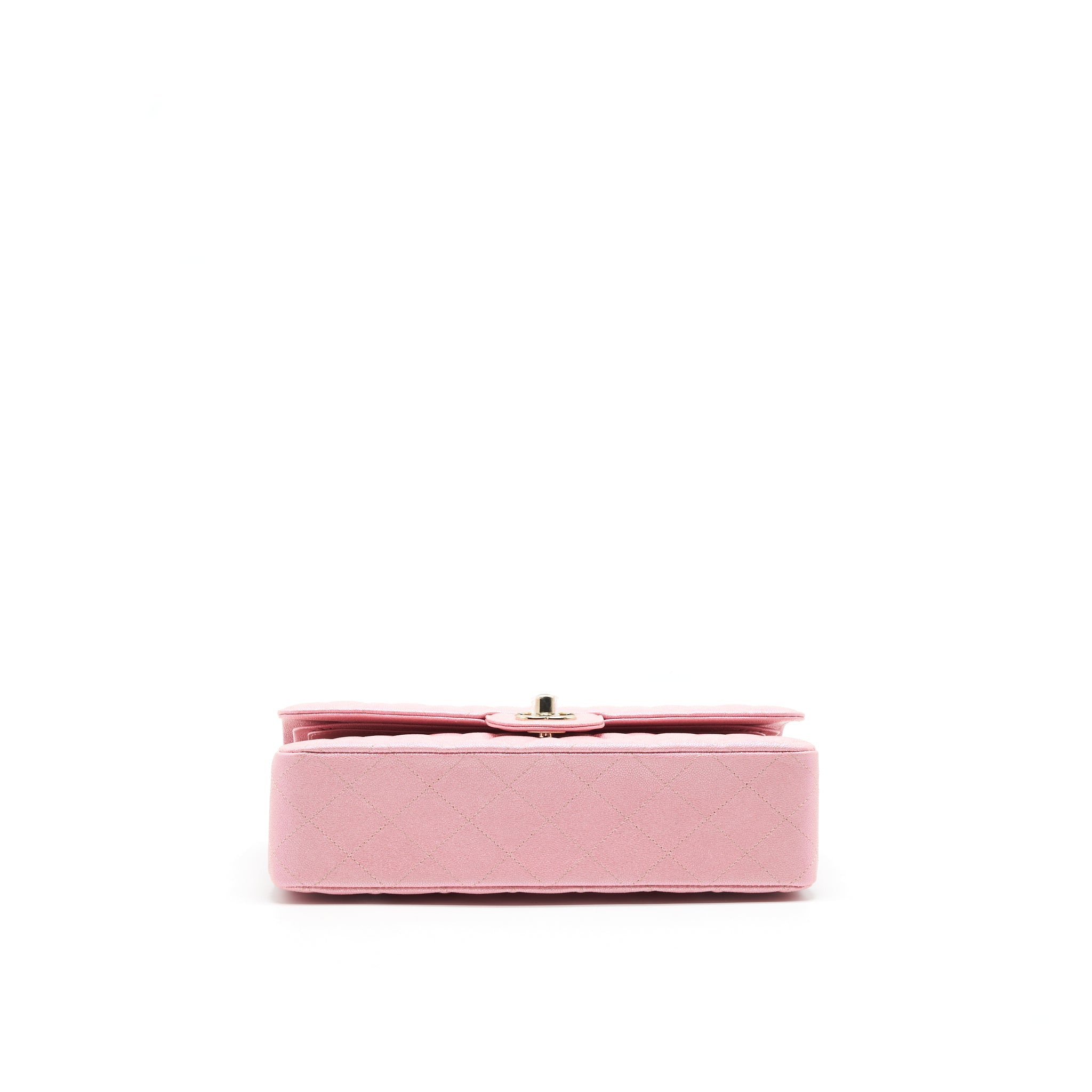 CHANEL IRIDESCENT PEARLY PINK MEDIUM CLASSIC DOUBLE FLAP BAG CAVIAR WITH LGHW - Image 5